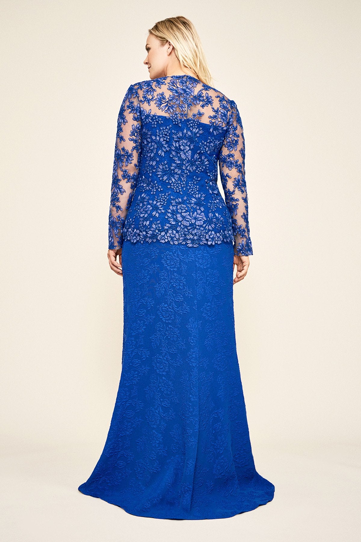 Tadashi Shoji - Kalinda Embroidered Jacquard Gown - PLUS SIZE