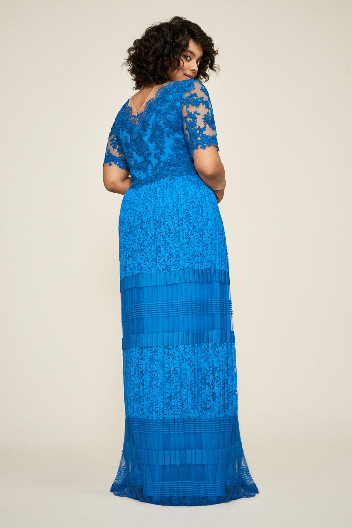 Tadashi Shoji - Cira Pleated Lace Gown - PLUS SIZE