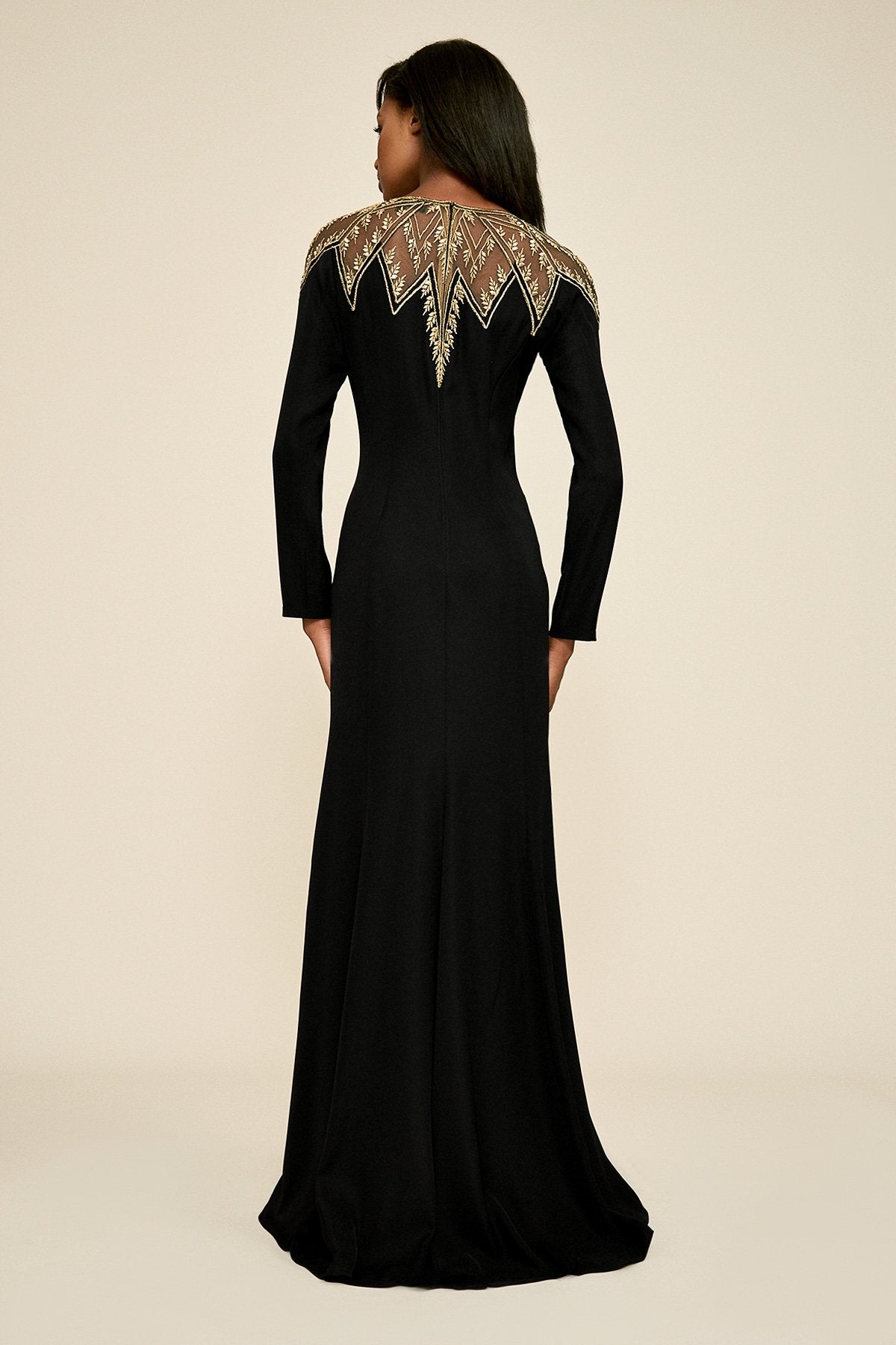 Tadashi Shoji - Stone Metallic Embroidery Gown