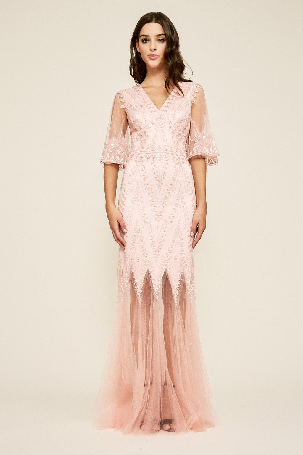 Tadashi Shoji - Faustina Embroidered Tulle Gown