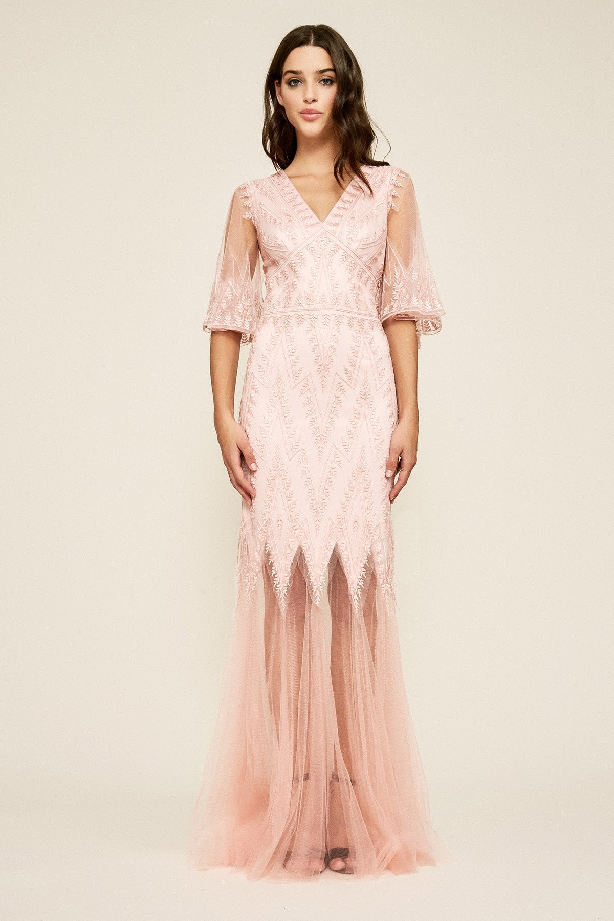 Tadashi Shoji - Faustina Embroidered Tulle Gown