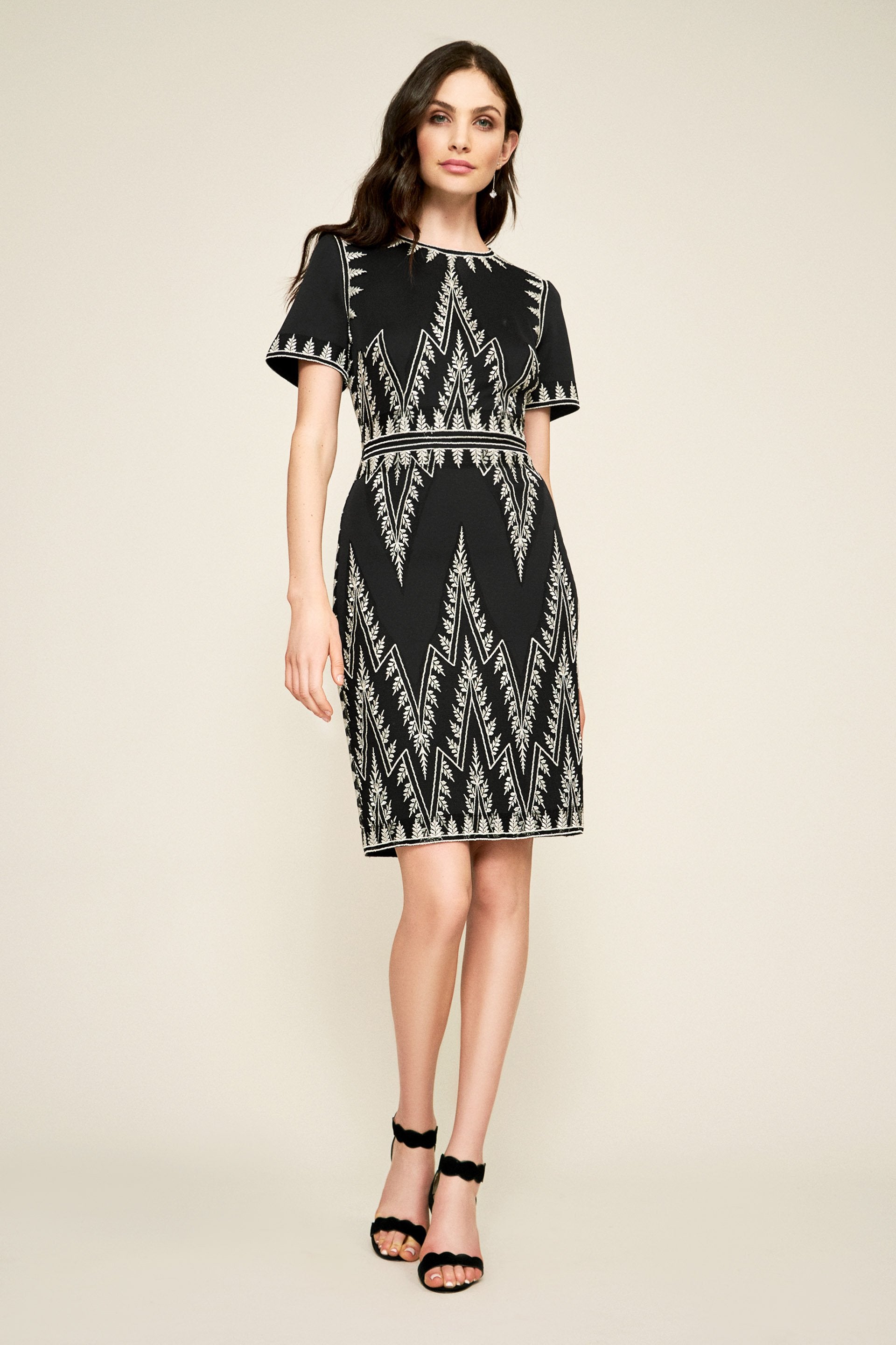 Tadashi Shoji - Darya Embroidered Crepe Gown