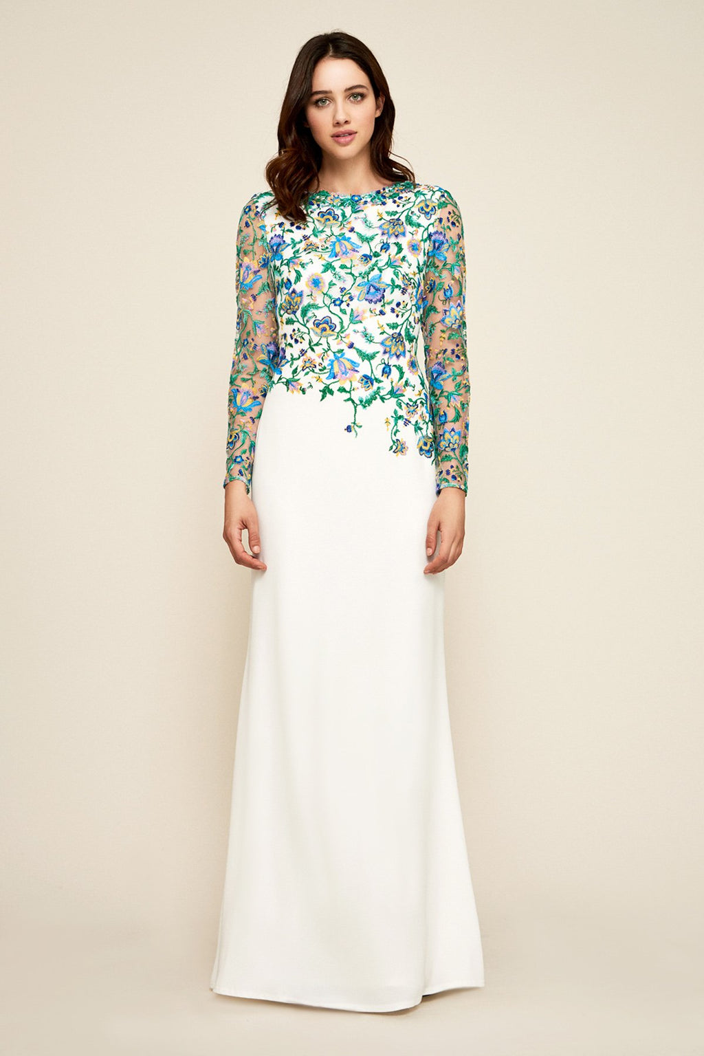 Tadashi Shoji - Jasmine Floral Embroidered Crepe Gown