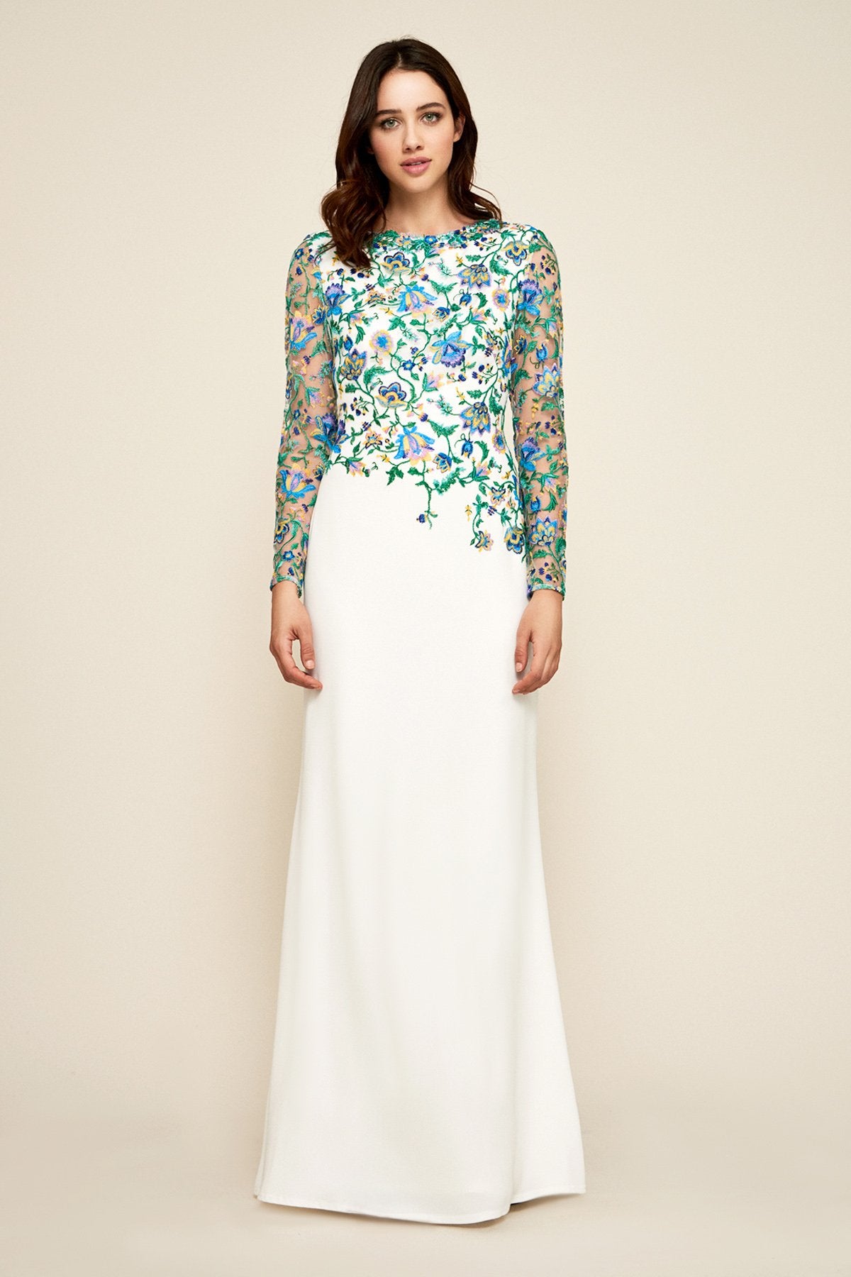 Tadashi Shoji - Jasmine Floral Embroidered Crepe Gown