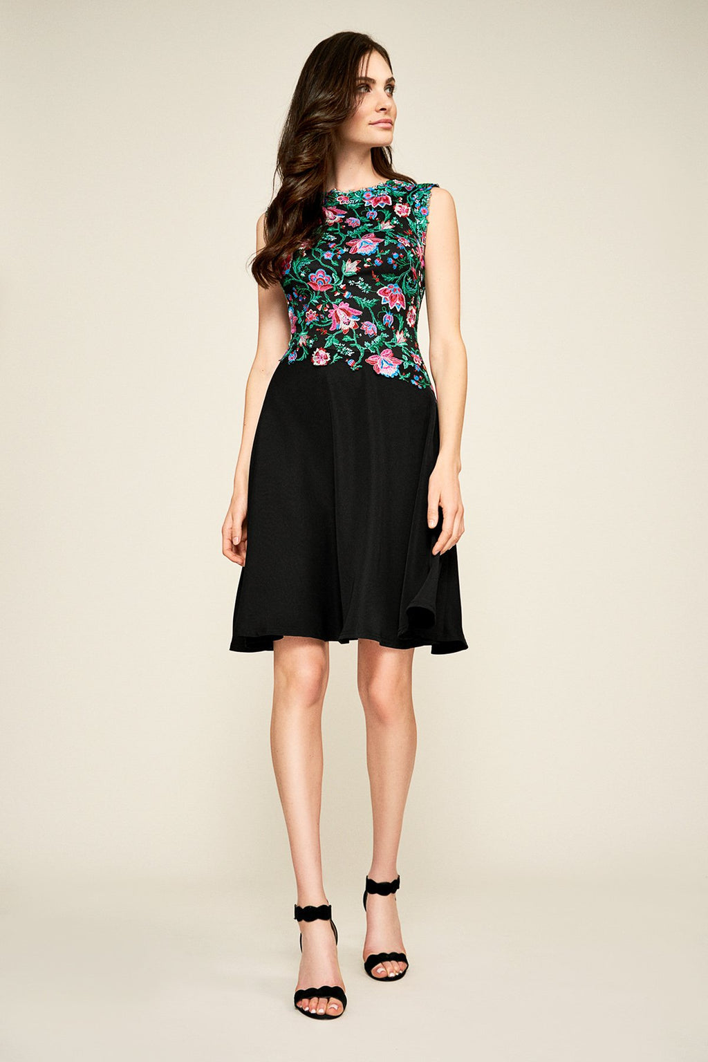 Tadashi Shoji - Jasmine Floral Embroidered Sleeveless Dress