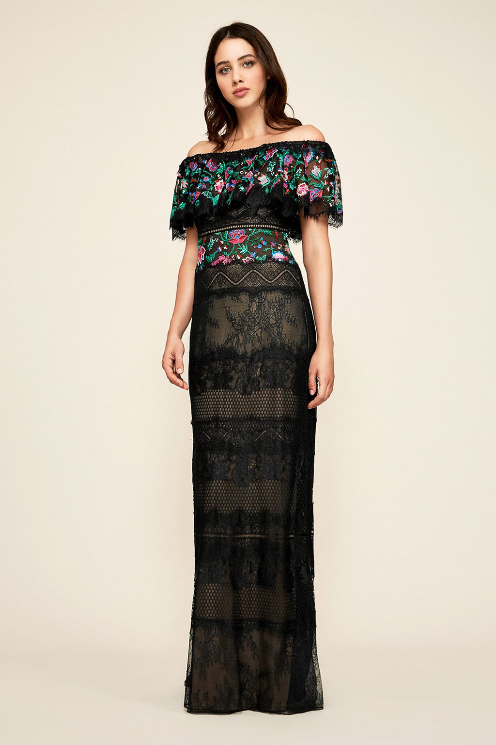 Tadashi Shoji - Ronan Strapless Lace Gown