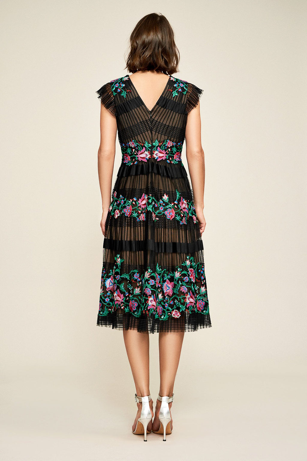 Tadashi Shoji - Hazel Pleated Chiffon Floral Dress