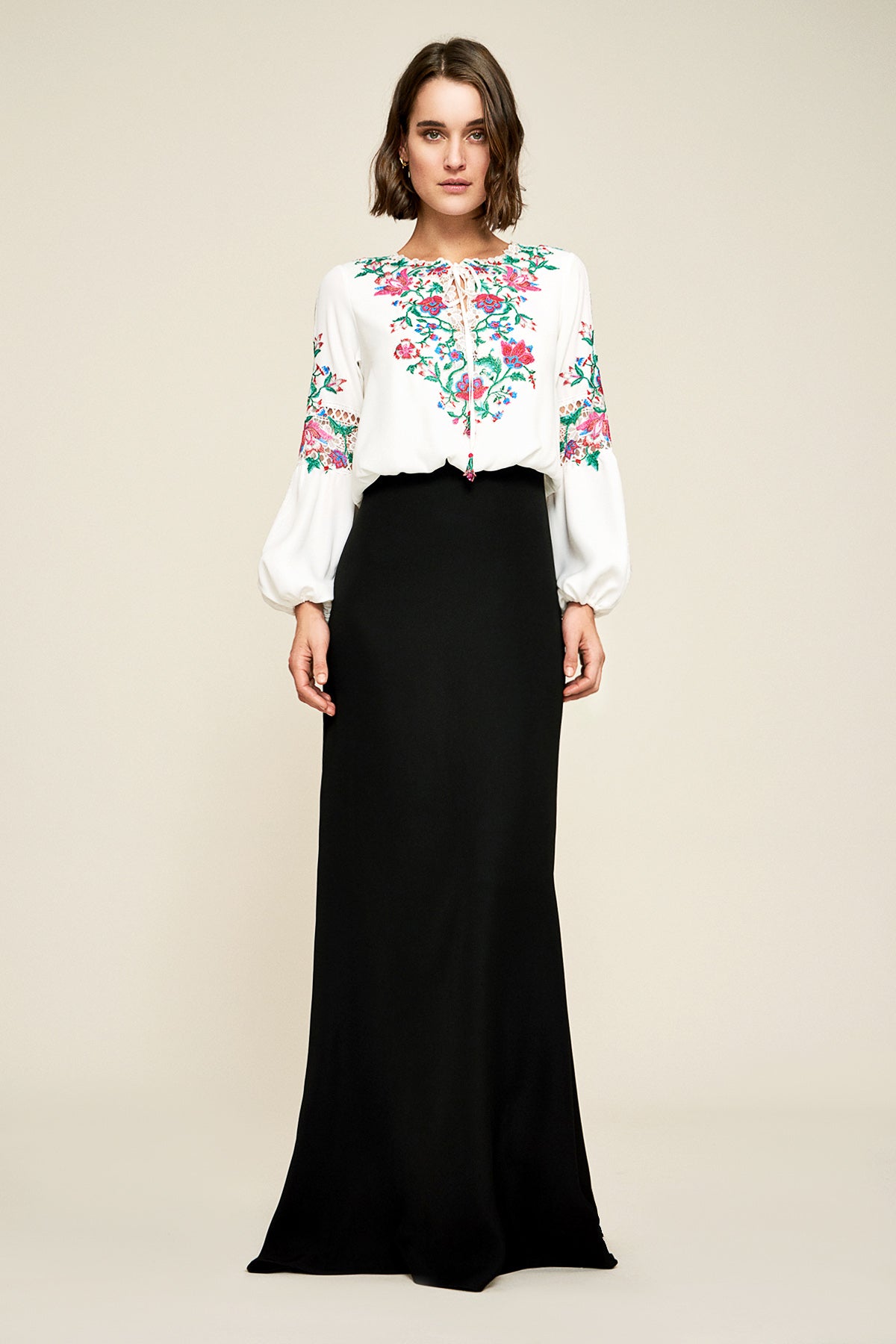 Tadashi Shoji - Hailey Embroidered Crepe Gown