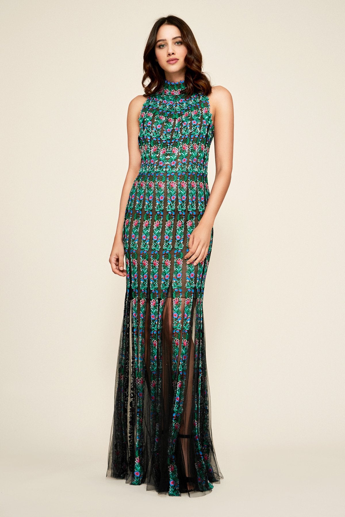 Tadashi Shoji - Reef Embroidered Tulle Gown