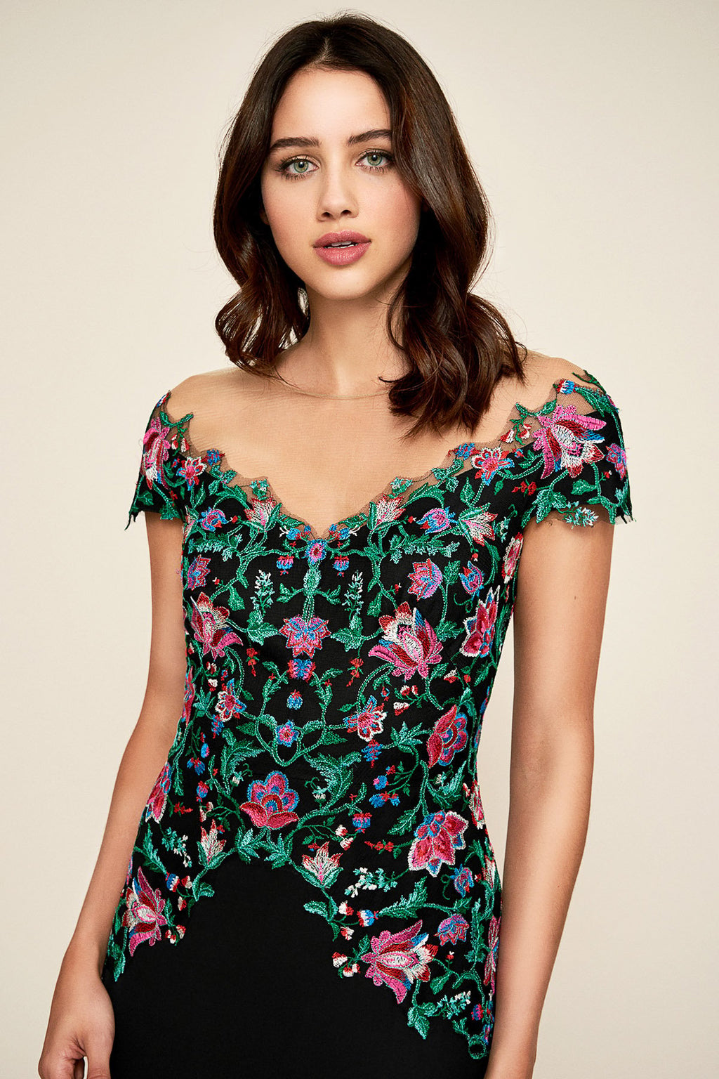 Tadashi Shoji - Holly Floral Embroidered Gown