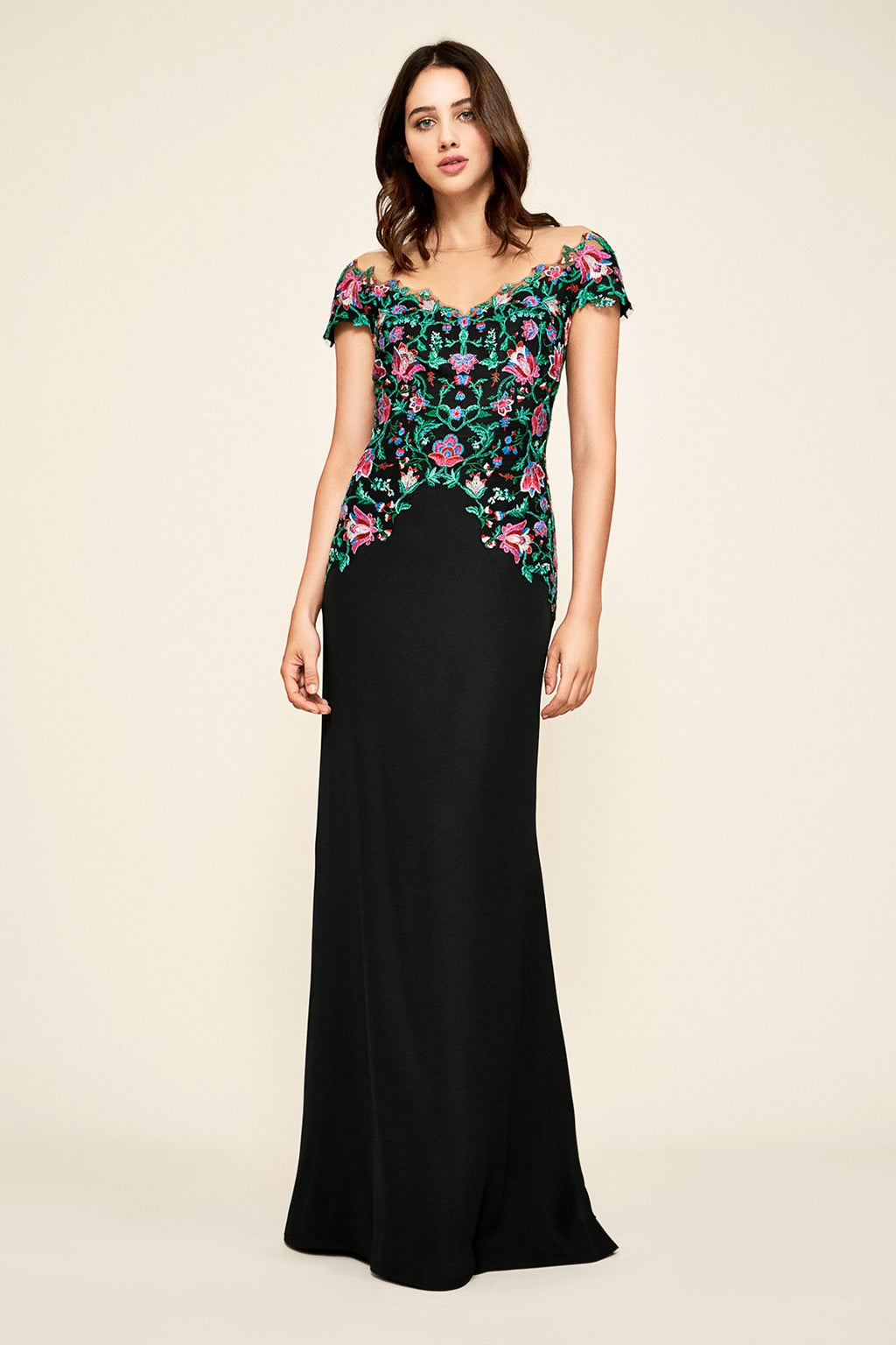 Tadashi Shoji - Holly Floral Embroidered Gown