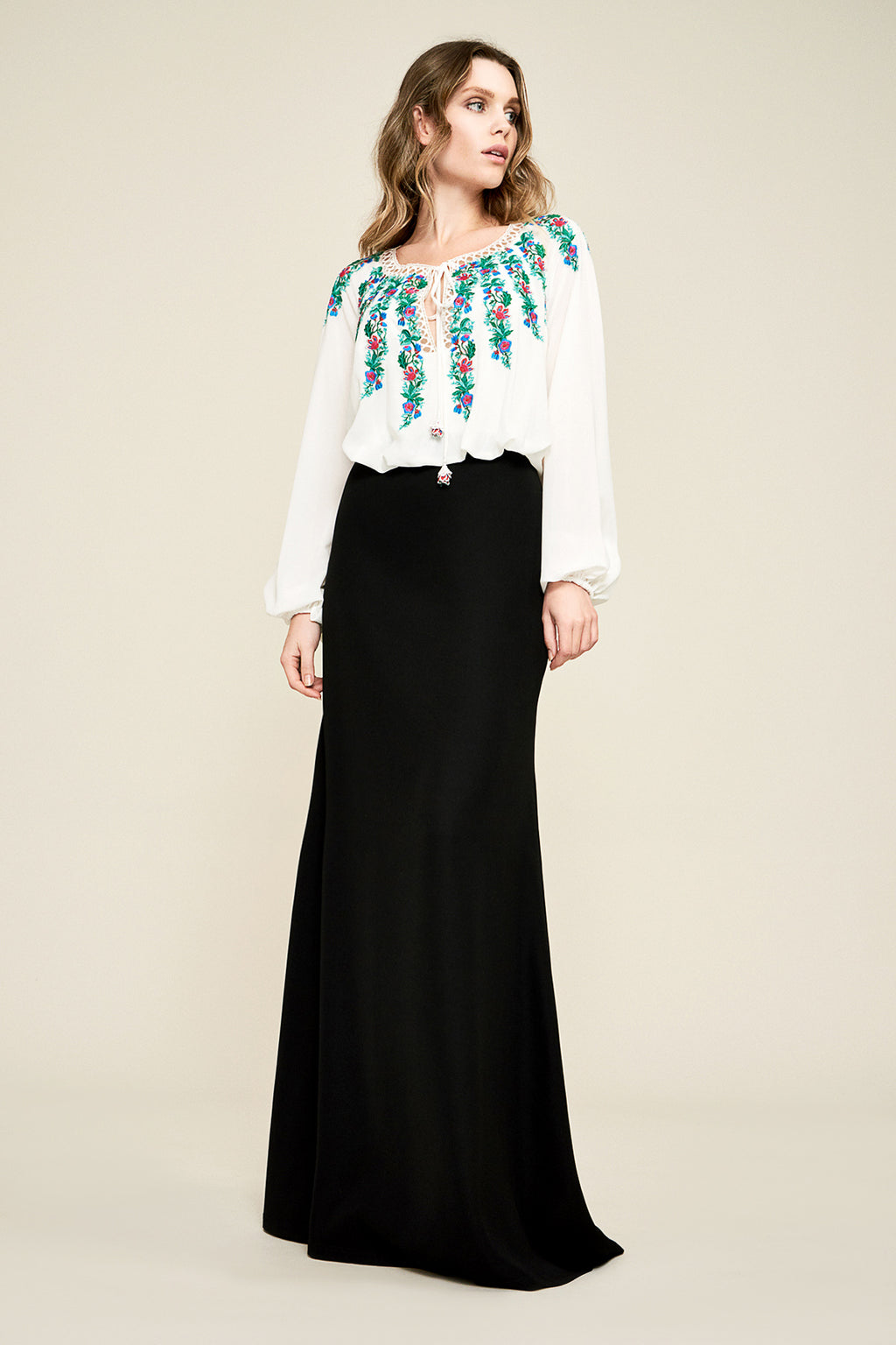 Tadashi Shoji - Alina Embroidered Crepe Gown