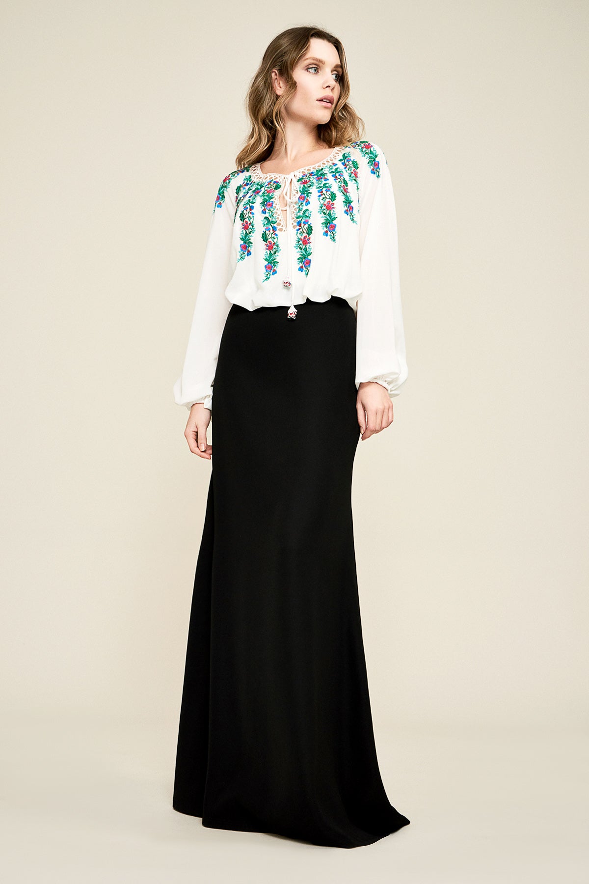 Tadashi Shoji - Alina Embroidered Crepe Gown
