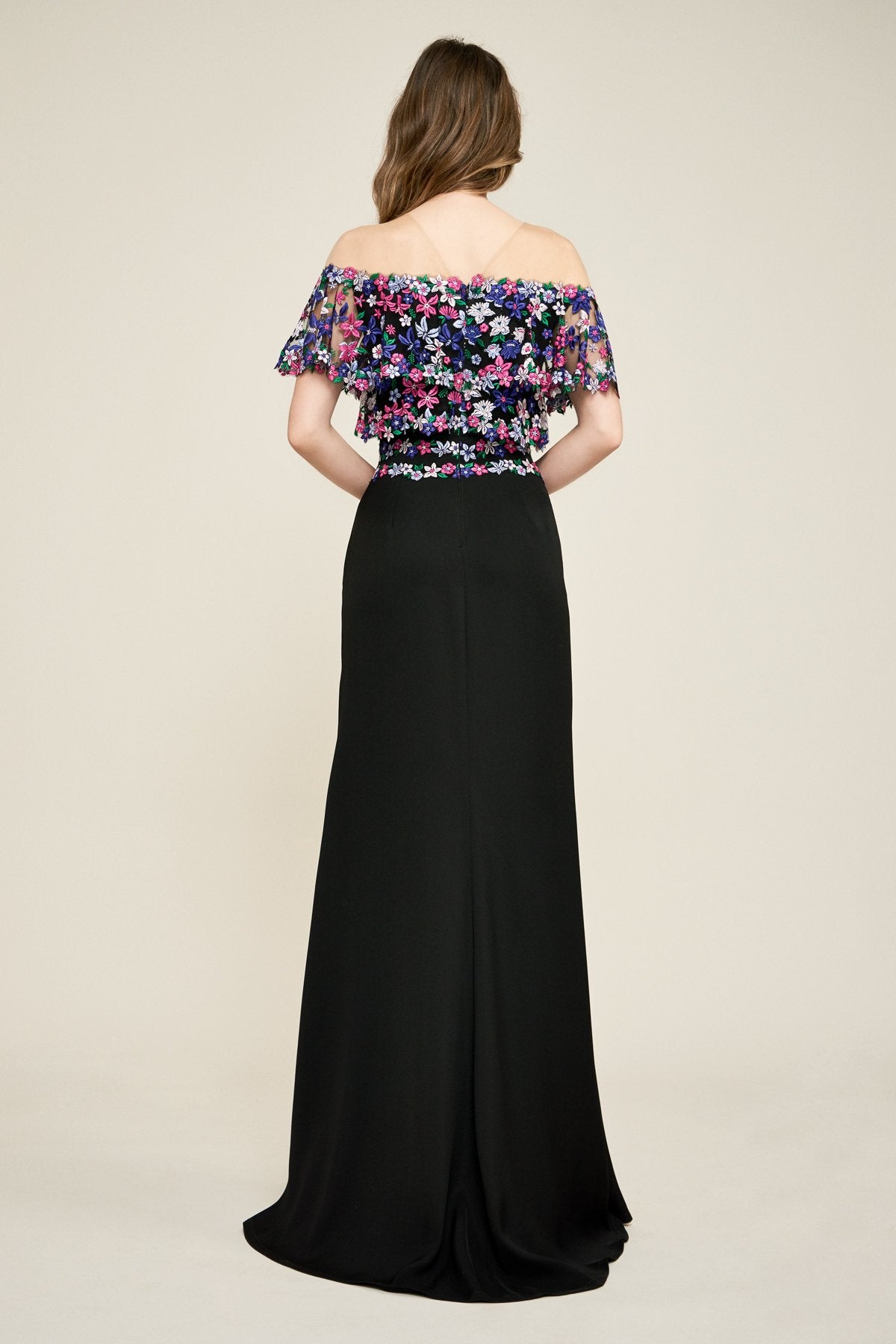 Tadashi Shoji - Lucy Floral Embroidered Crepe Gown