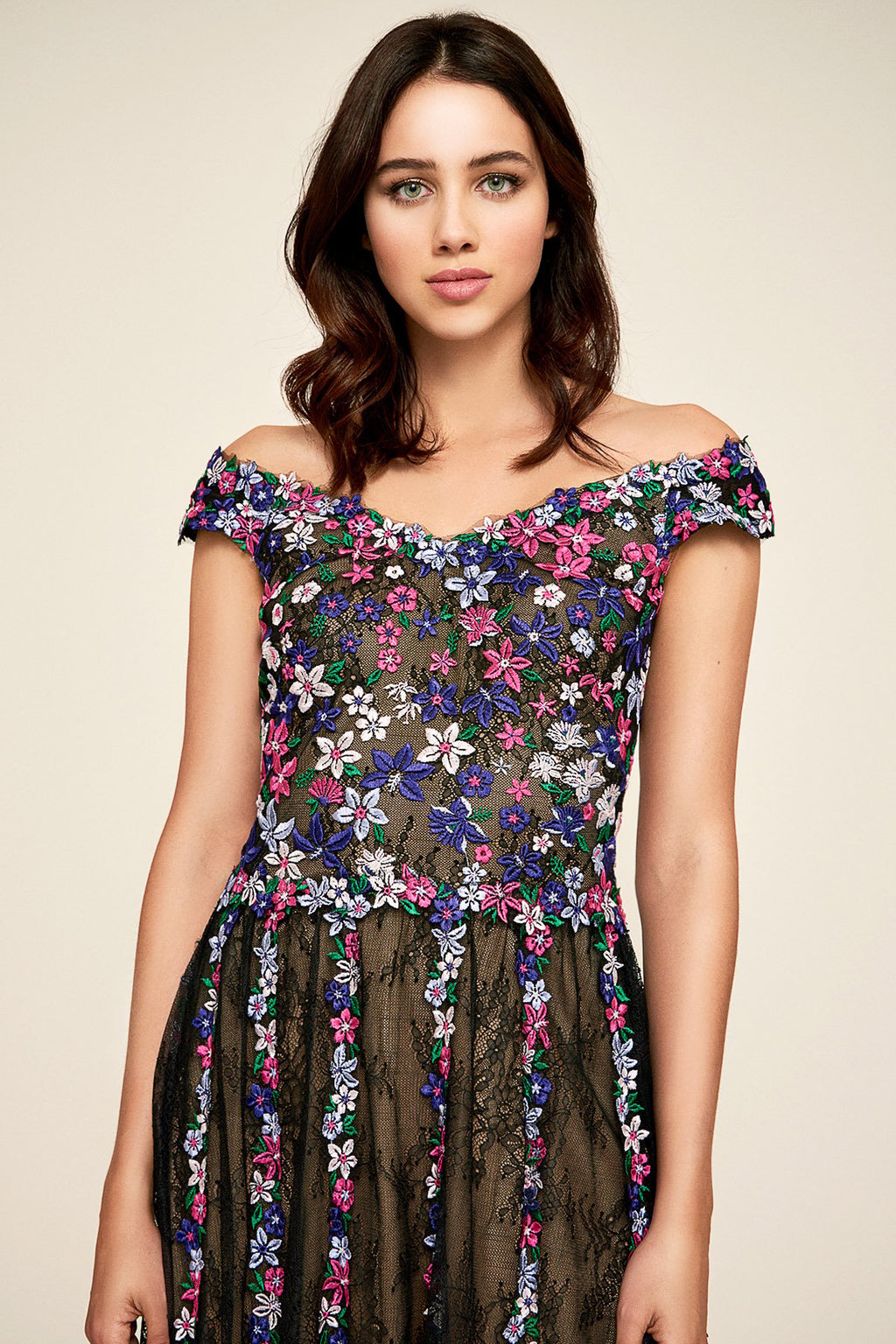 Tadashi Shoji - Bruna Off-The-Shoulder Floral Dress
