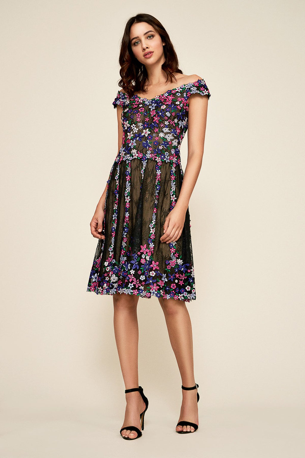 Tadashi Shoji - Bruna Off-The-Shoulder Floral Dress