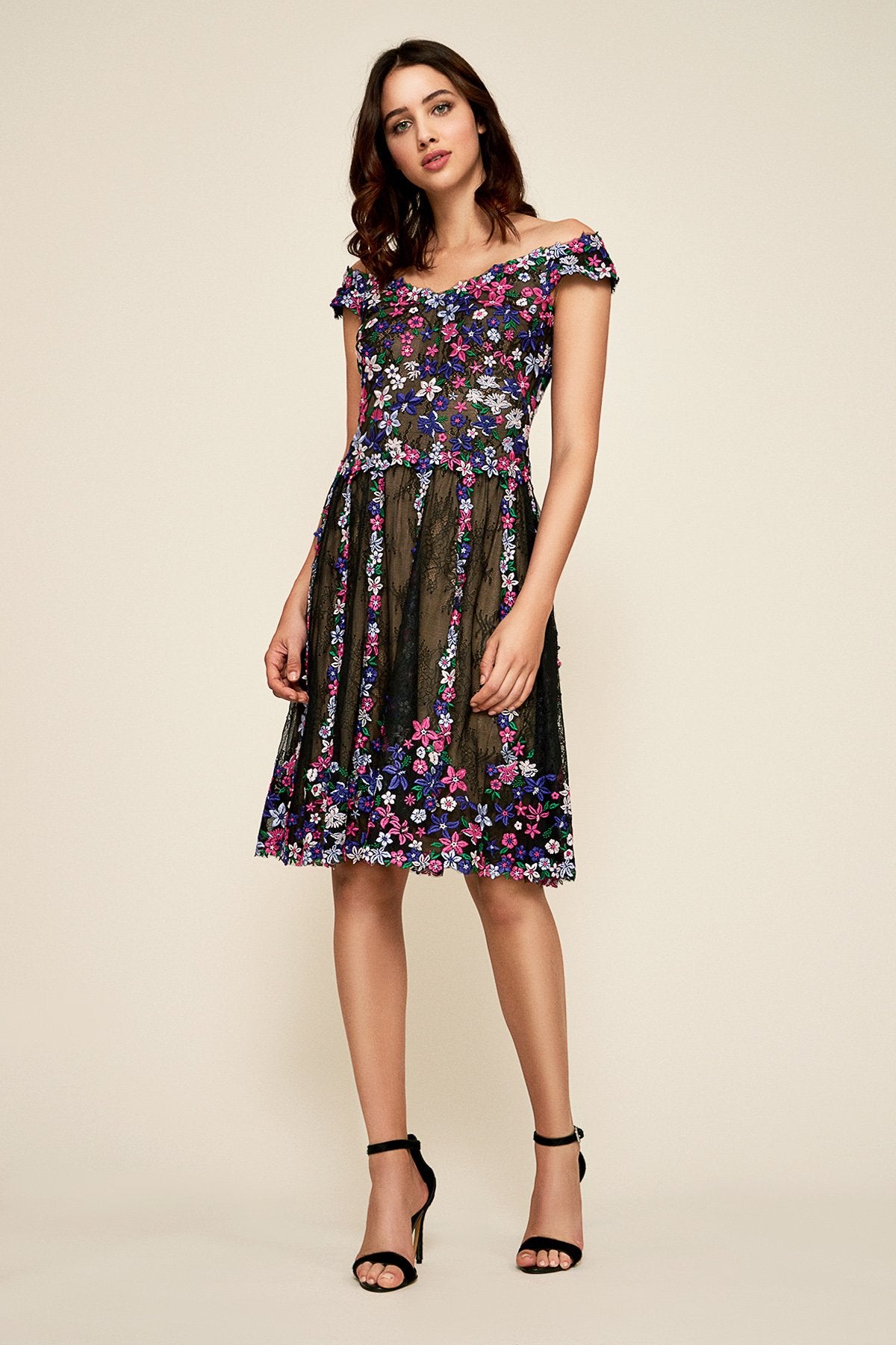 Tadashi Shoji - Bruna Off-The-Shoulder Floral Dress