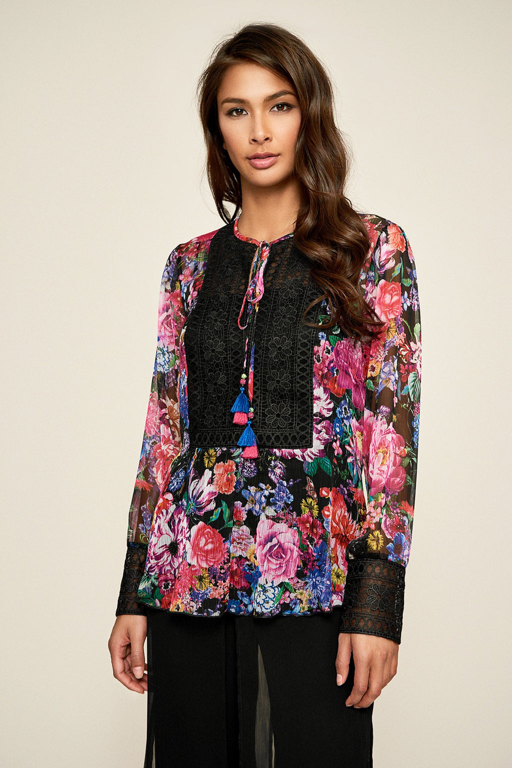 Tadashi Shoji - Gaberira Tie Neck Blouse