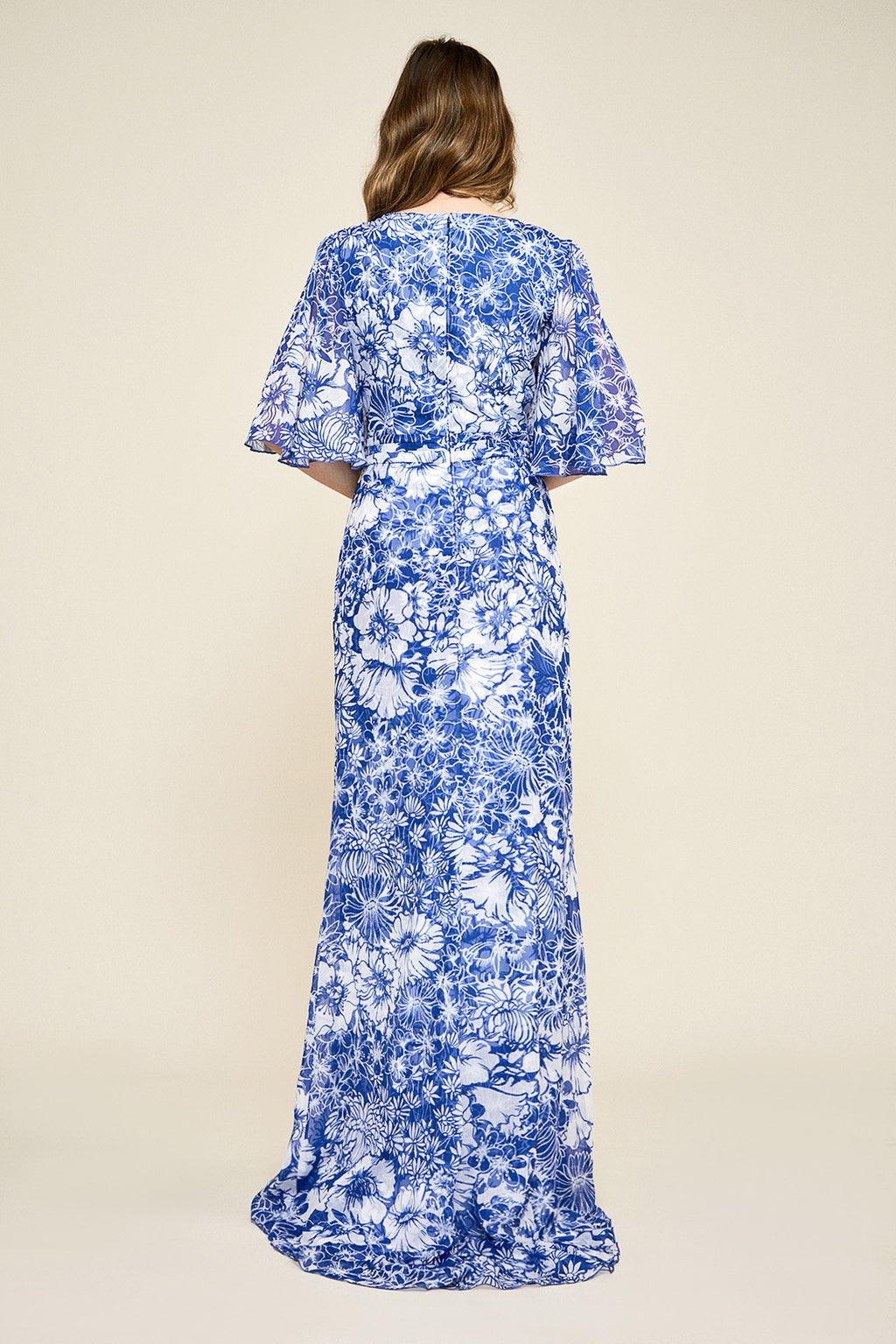 Tadashi Shoji - Petunia Crinkle Chiffon Gown