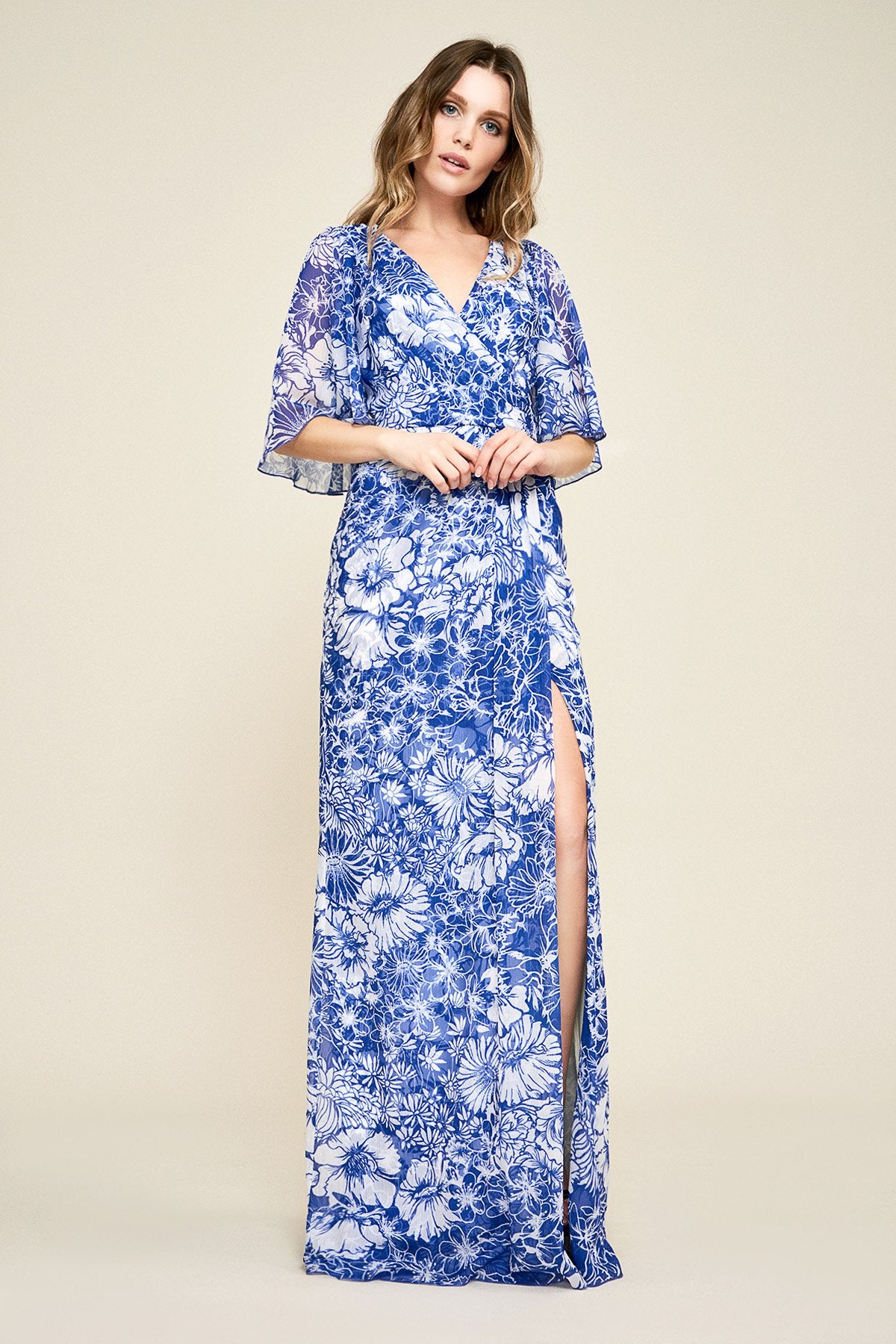 Tadashi Shoji - Petunia Crinkle Chiffon Gown