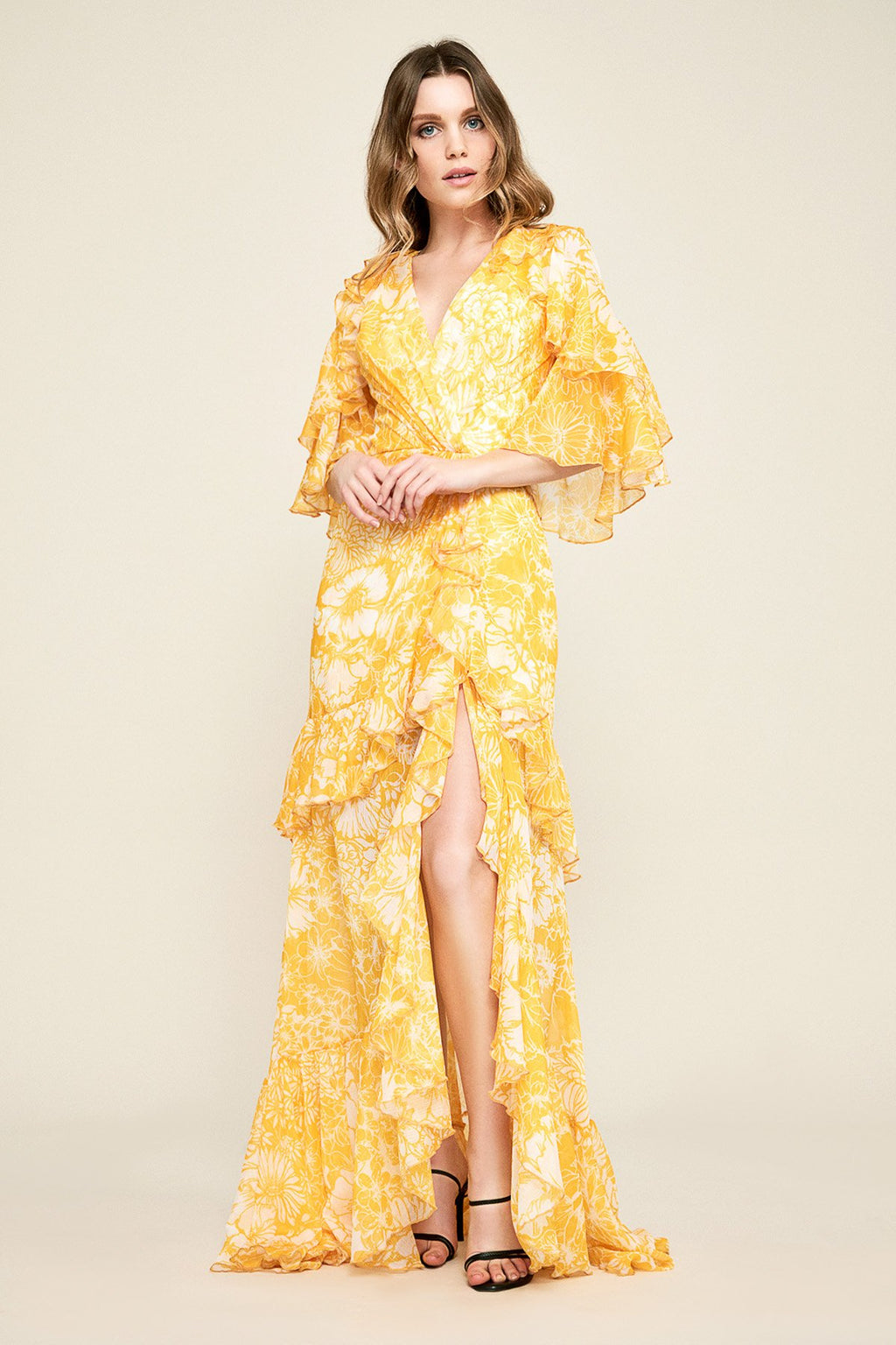 Tadashi Shoji - Knowles Draped Chiffon Gown 