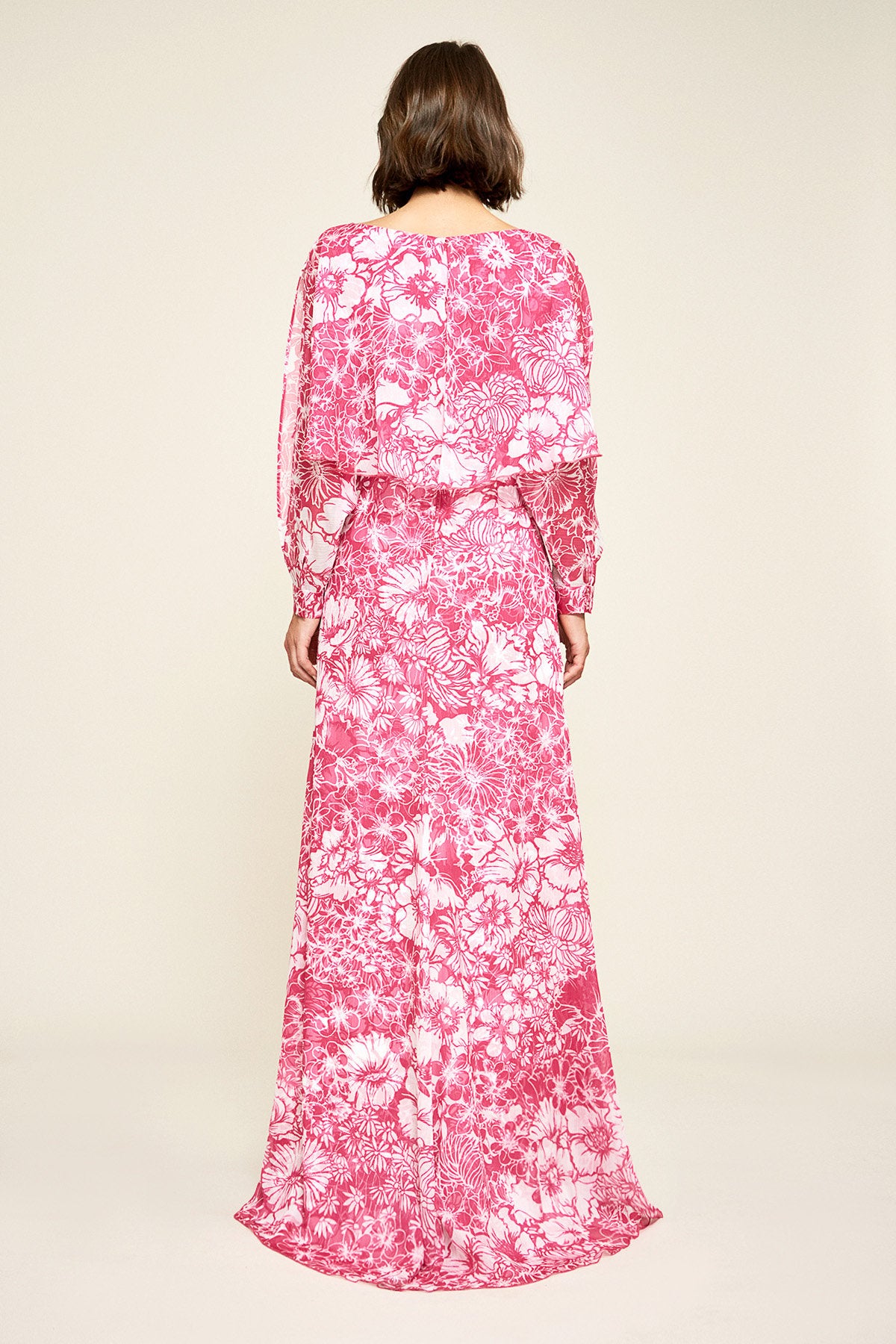 Cyrus Floral Long Sleeve Chiffon Gown – Tadashi Shoji Official Online  Boutique