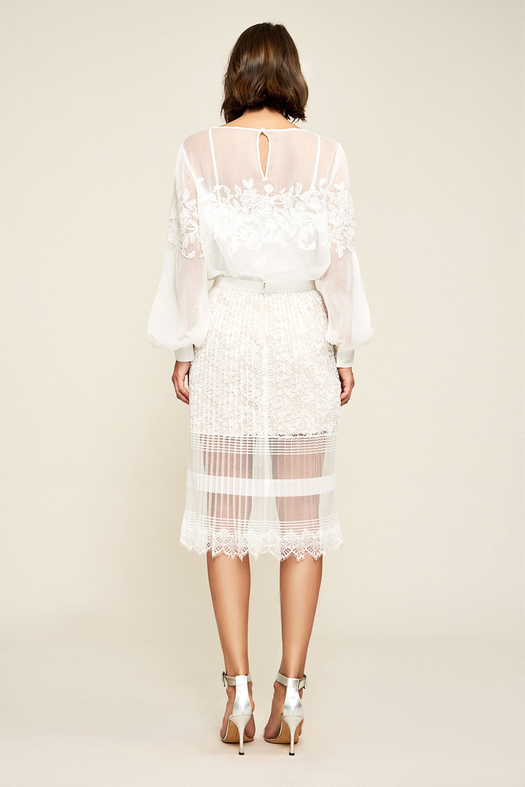 Tadashi Shoji - Jaxon Pleated Lace Skirt