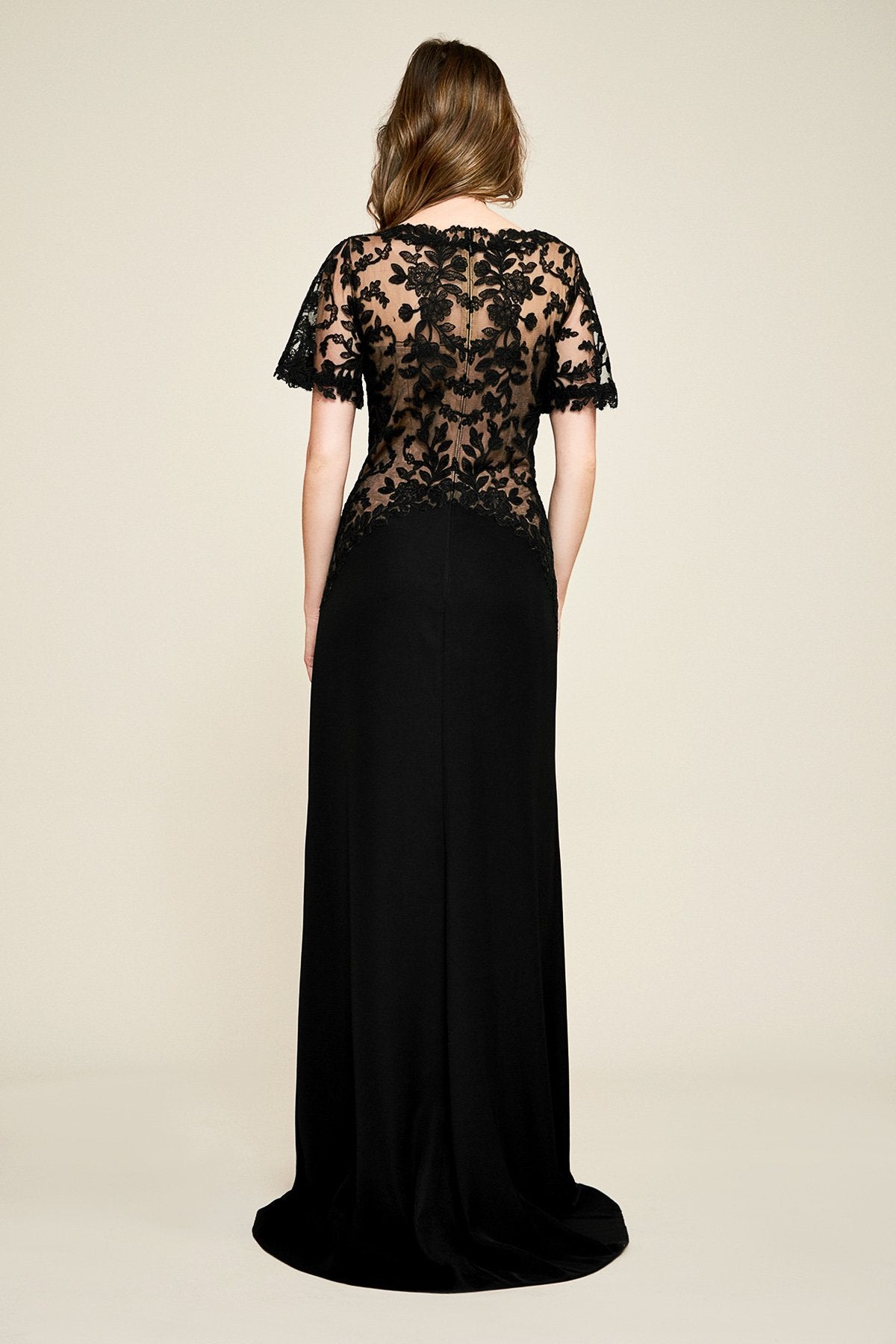 Tadashi Shoji - Strom Flutter-Sleeve Crepe Gown