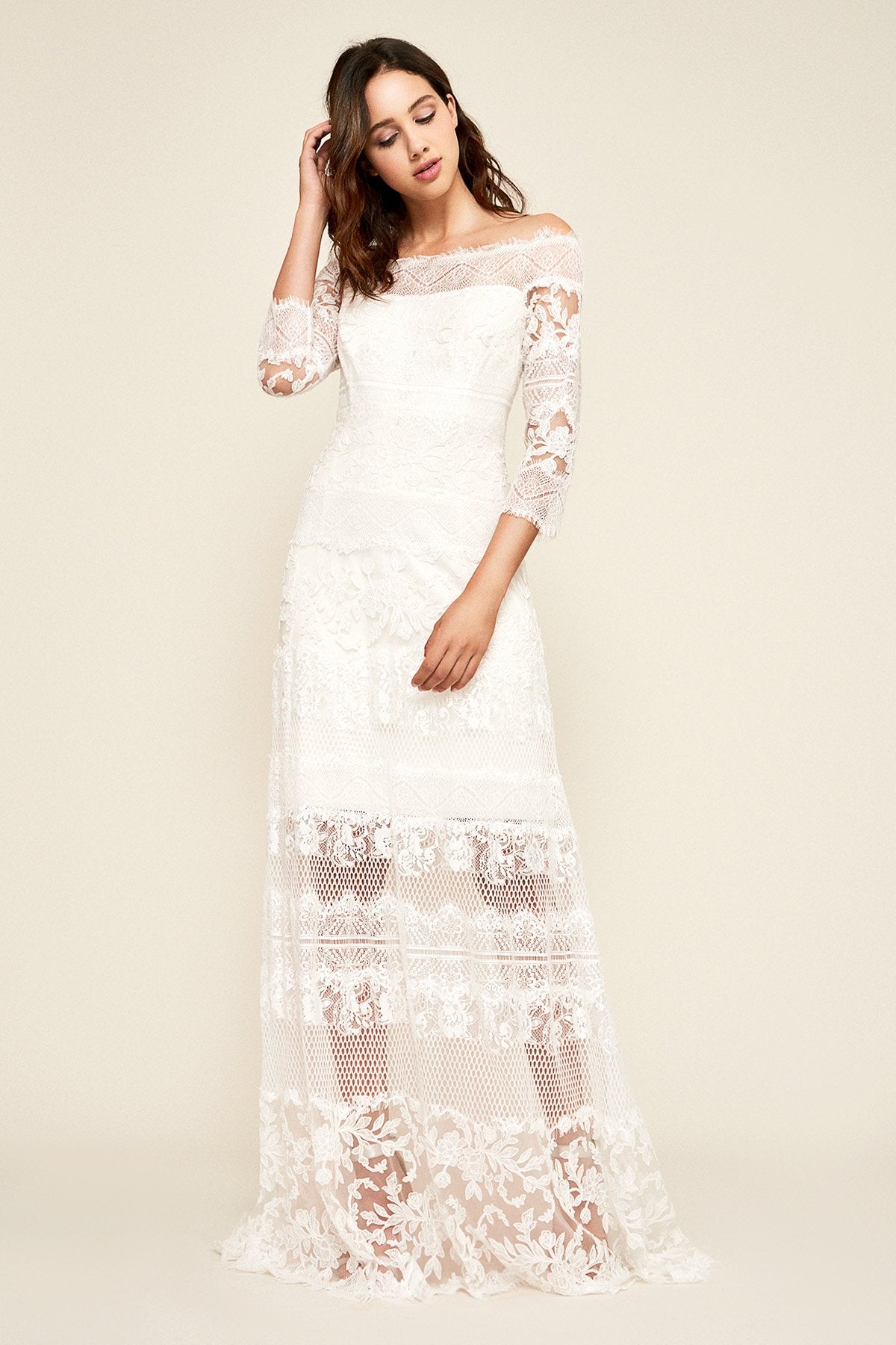 Tadashi Shoji - Raven Off-The-Shoulder Gown