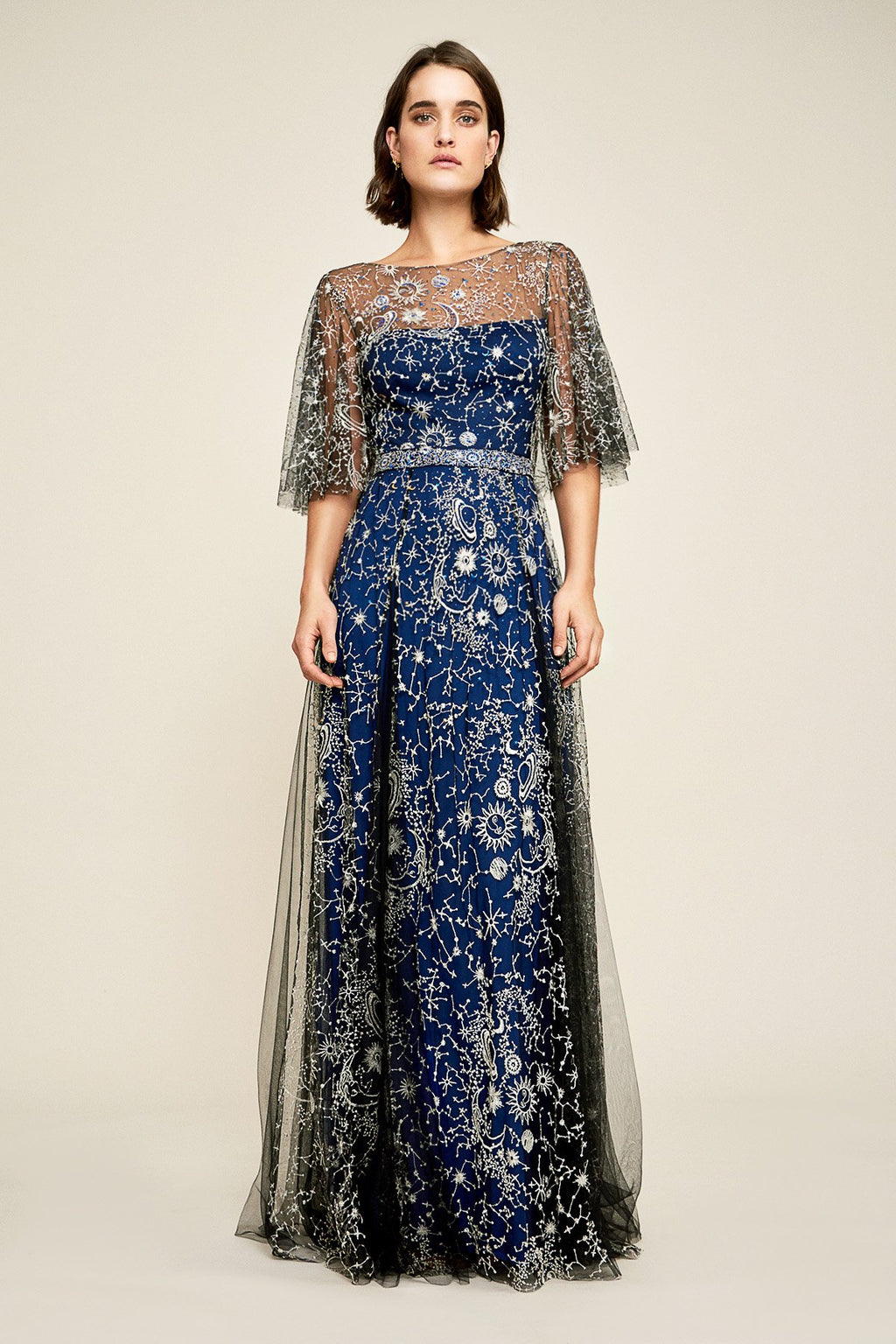 Tadashi Shoji - Neptune Metallic Embroidered Gown
