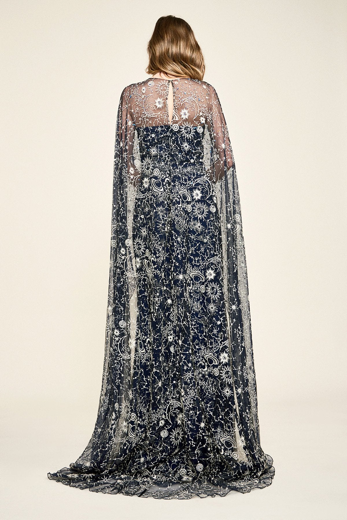 Tadashi Shoji - Bourne Sweeping Cape Gown