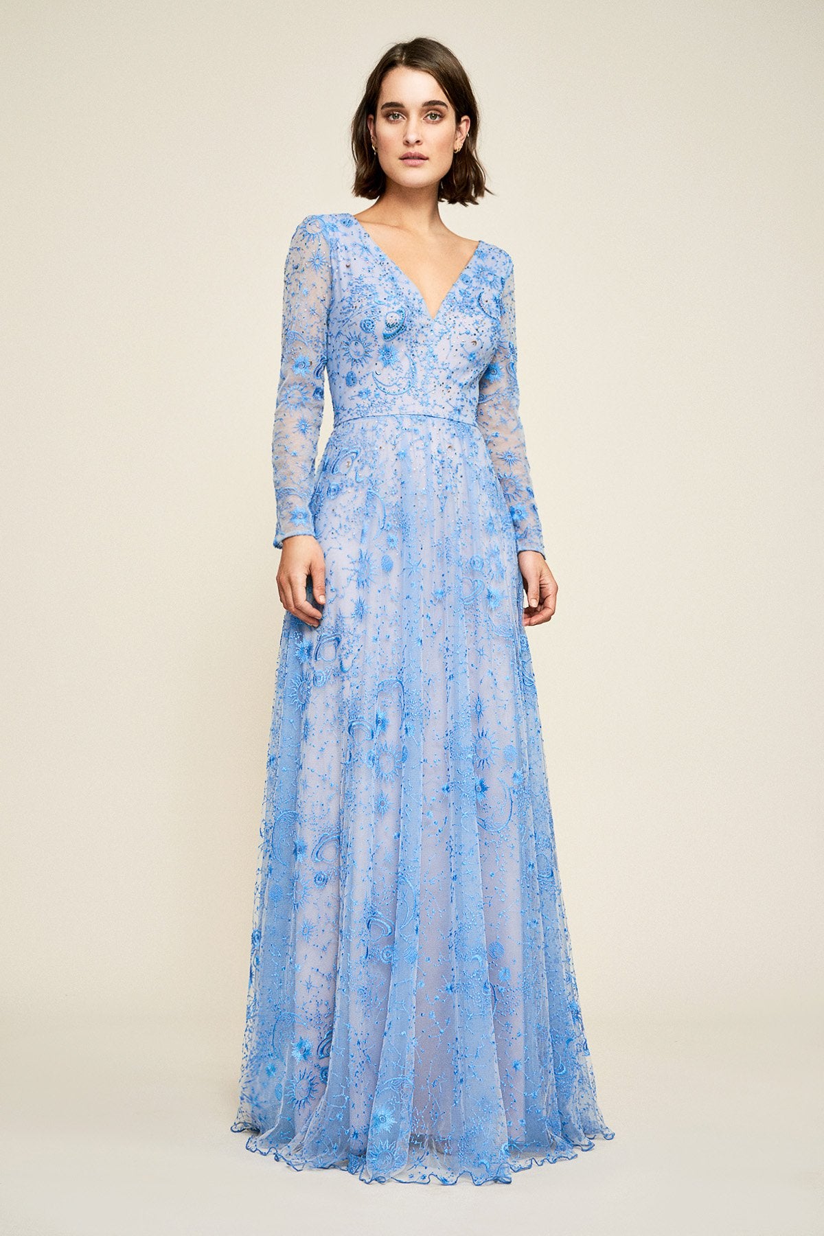 Tadashi Shoji - Apollonia Embroidered Long Sleeve Gown