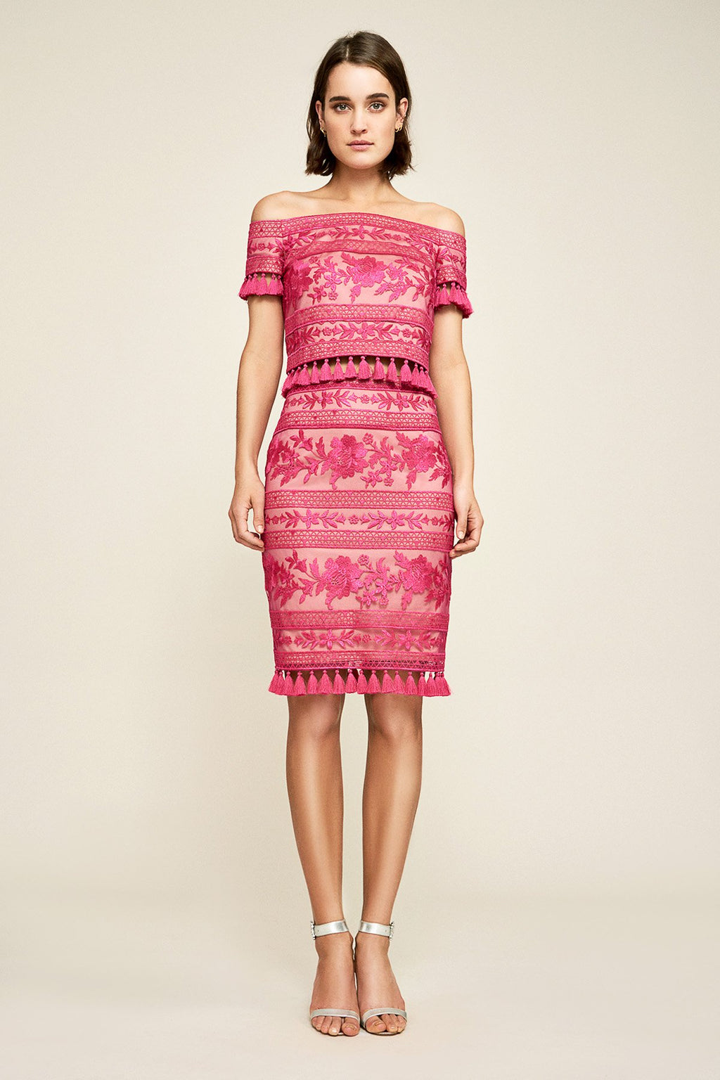 Monyca Embroidered Pencil Skirt