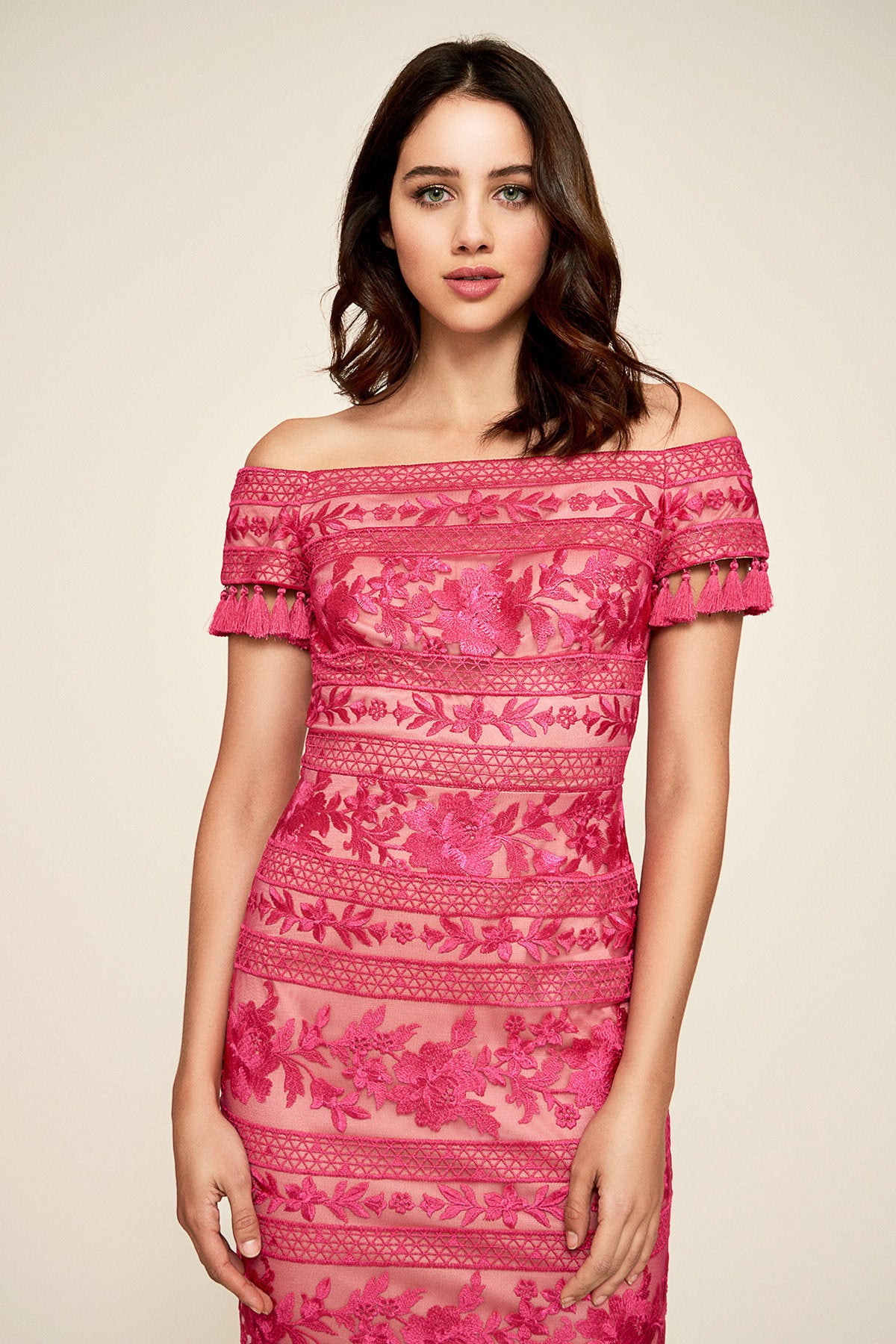 Tadashi Shoji - Roxy Off-The-Shoulder Tassel Dress