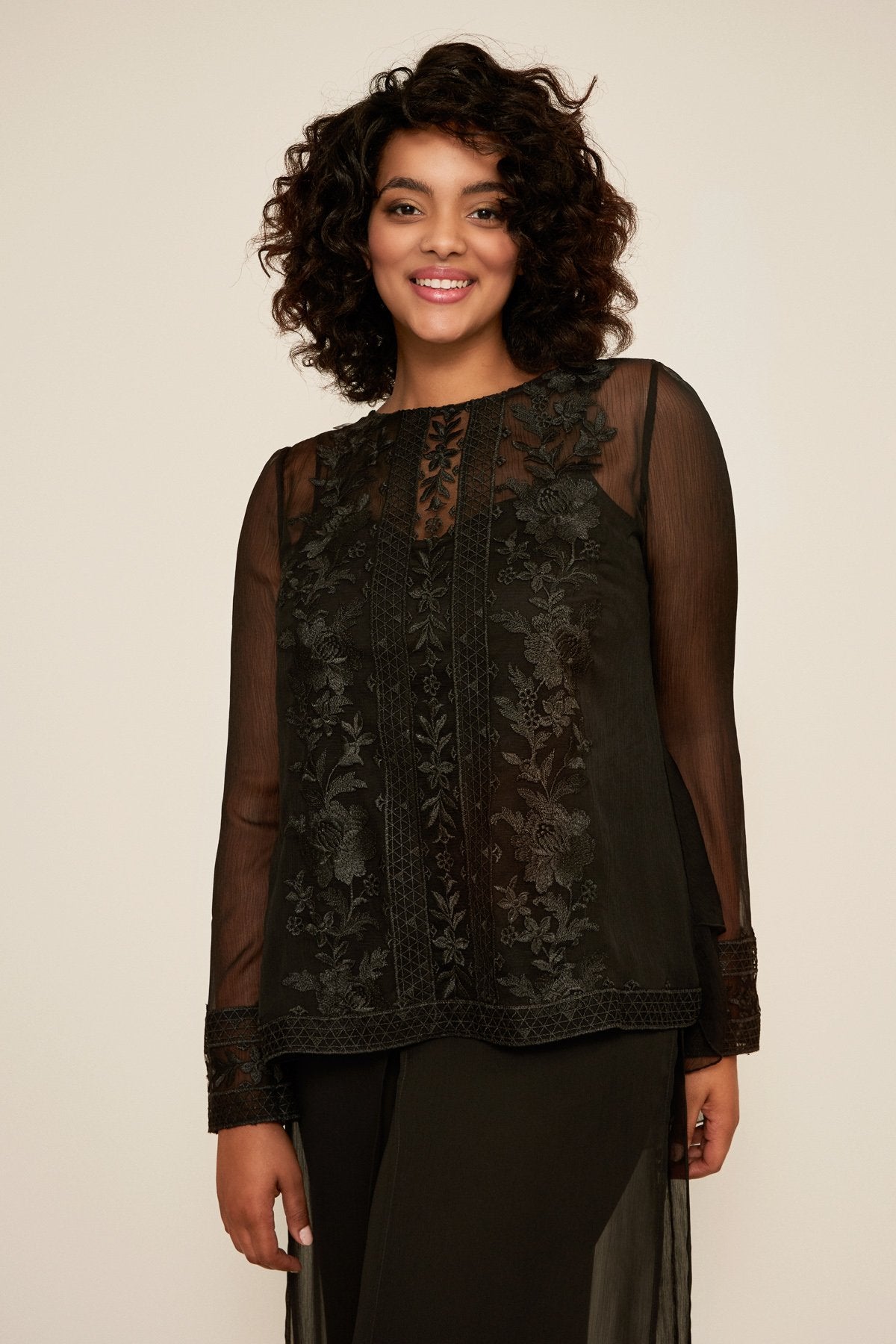 Tadashi Shoji - Eliana Chiffon Blouse - PLUS SIZE