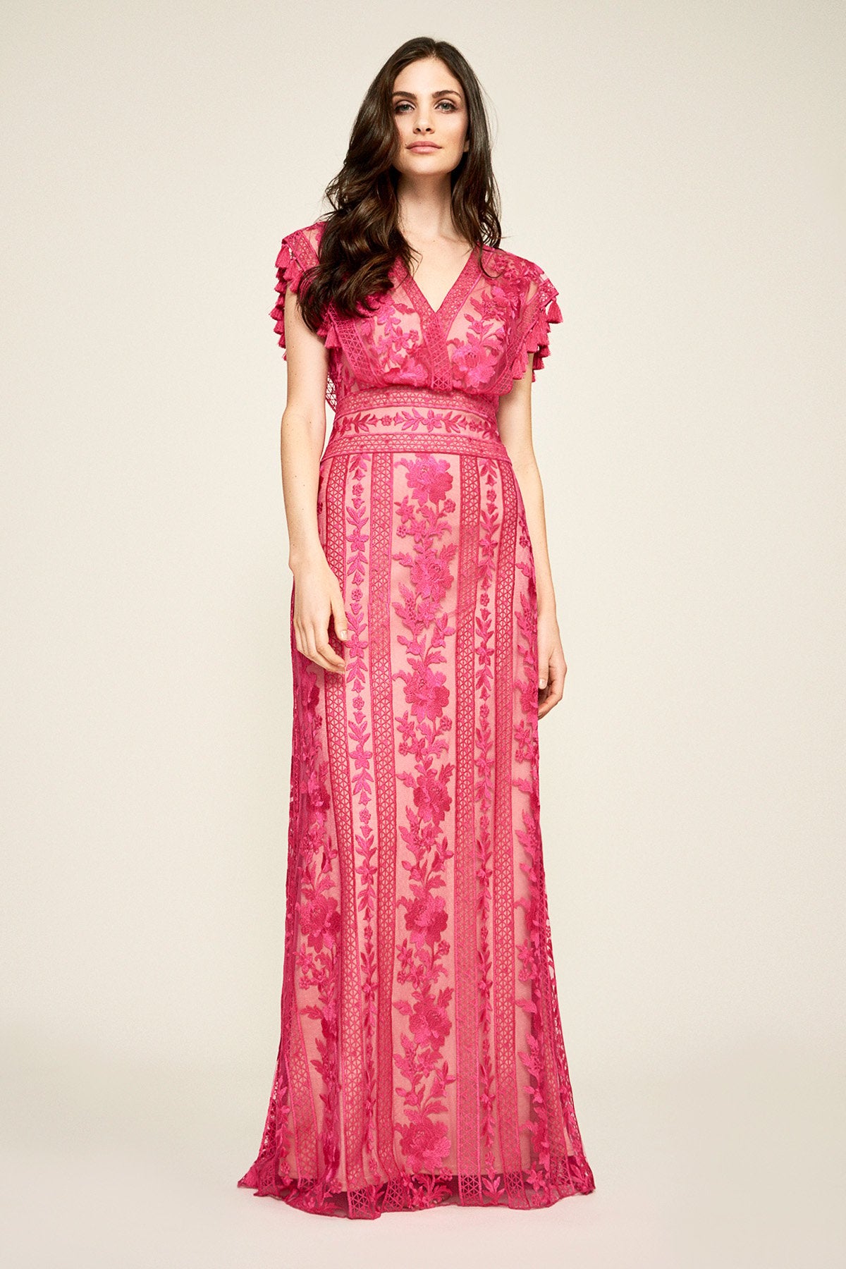 Tadashi Shoji - Brooklyn Embroidered Tassel Gown