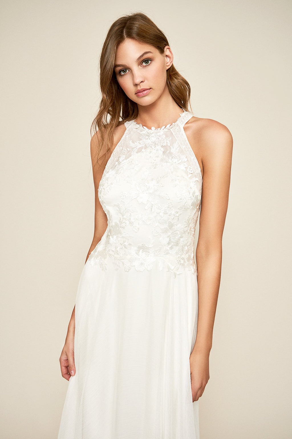 Tadashi Shoji - Tucson Halter Open-Back Gown