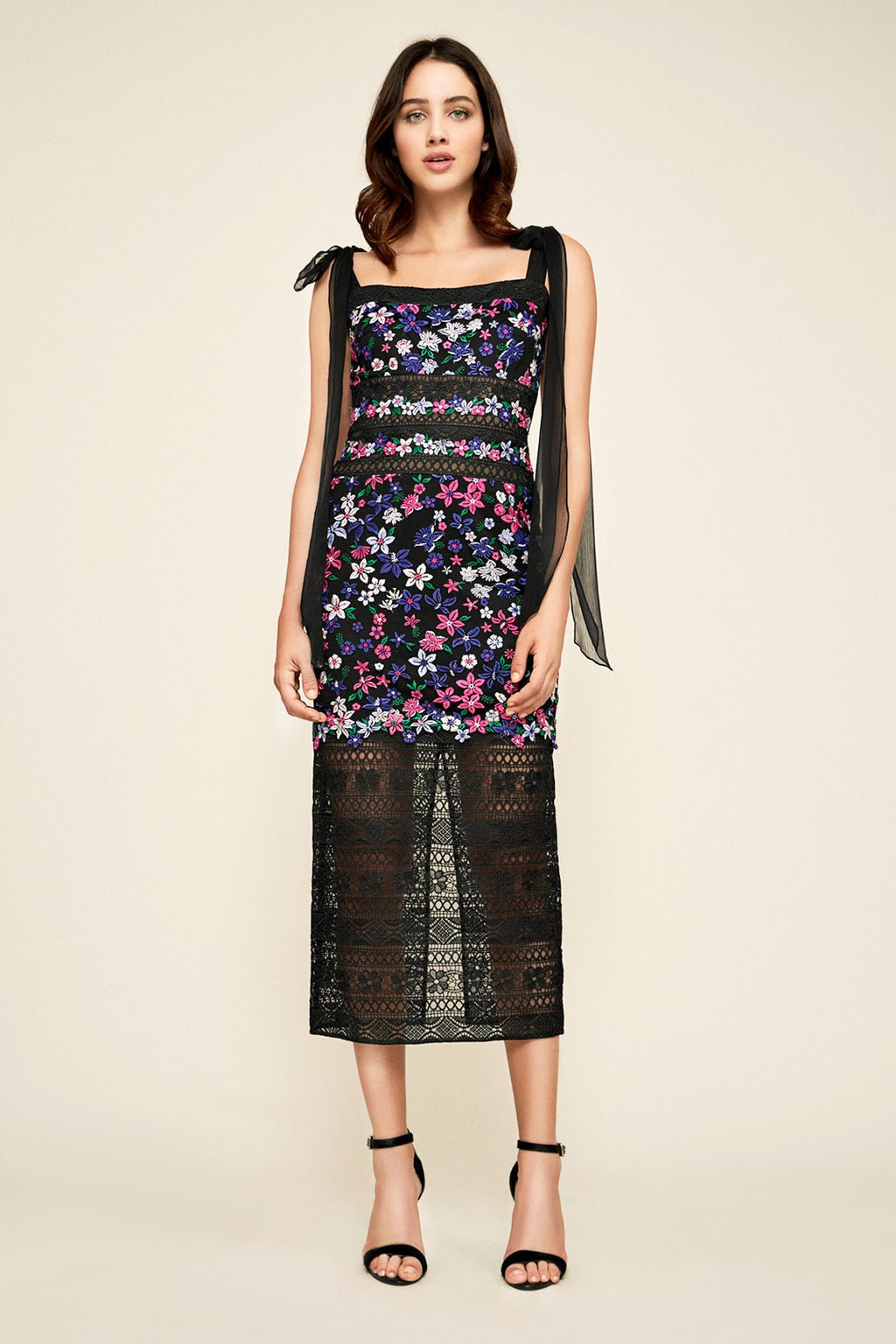Tadashi Shoji - Fletcher Embroidered Mid-Length Dress