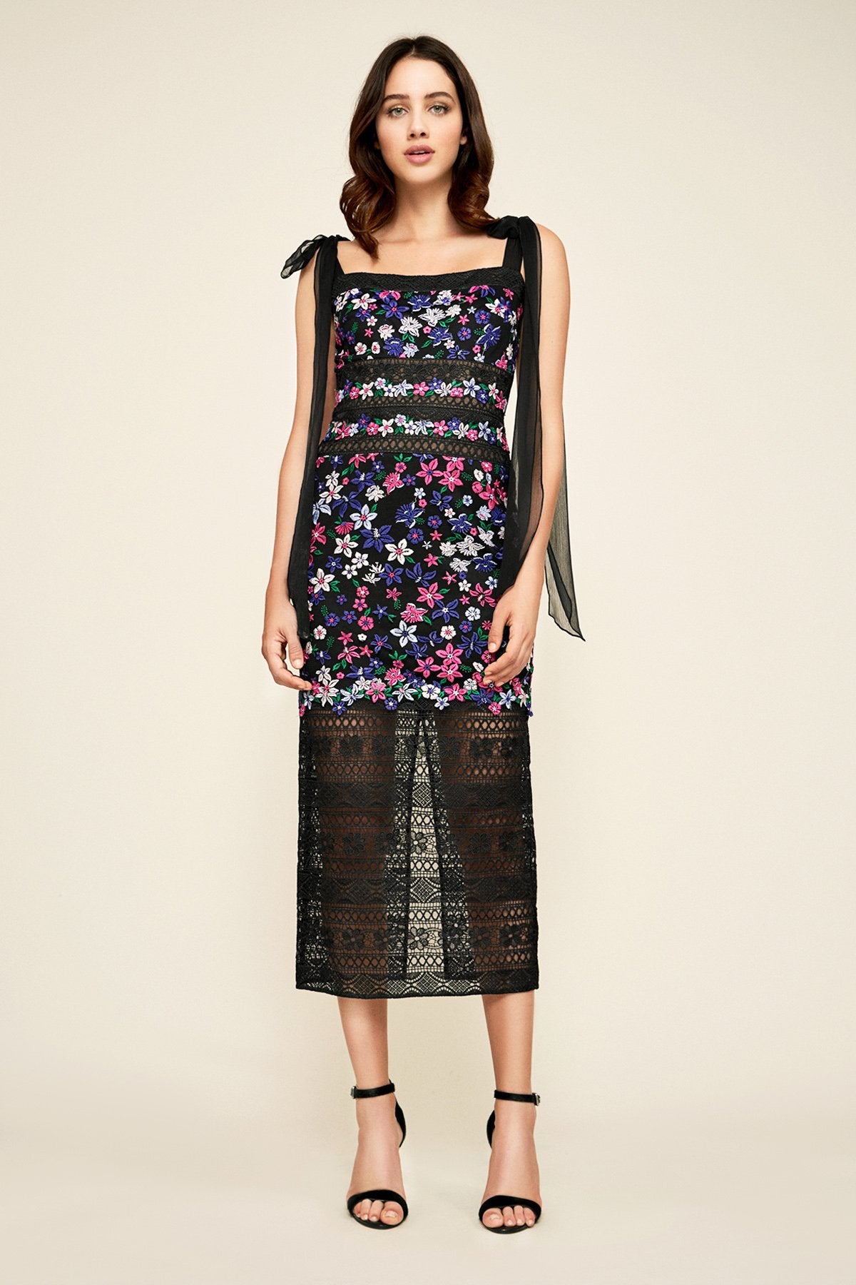 Tadashi Shoji - Fletcher Embroidered Mid-Length Dress