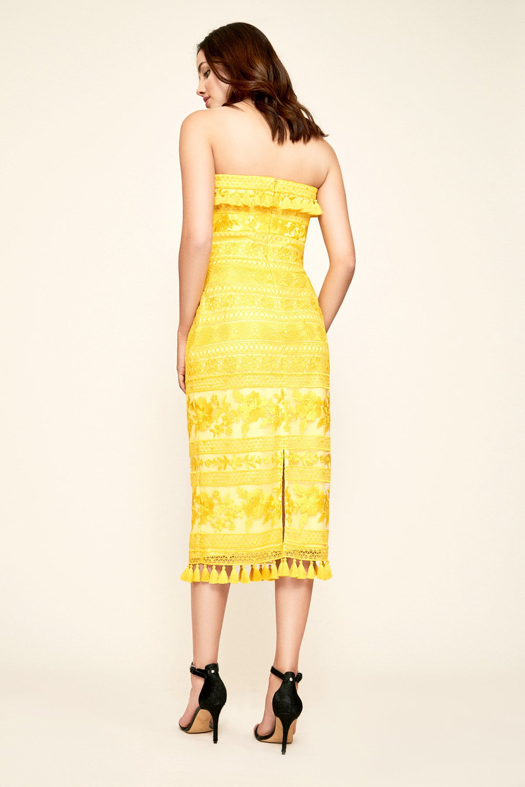 Sol Strapless Fitted Midi Dress