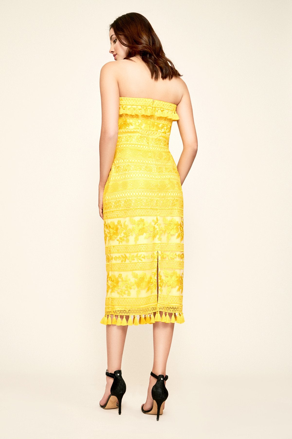 Sol Strapless Fitted Midi Dress