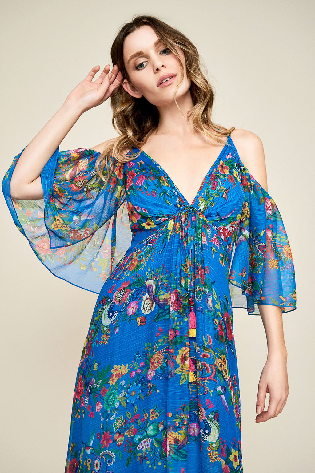 Tadashi Shoji - Solana Crinkle Chiffon Gown