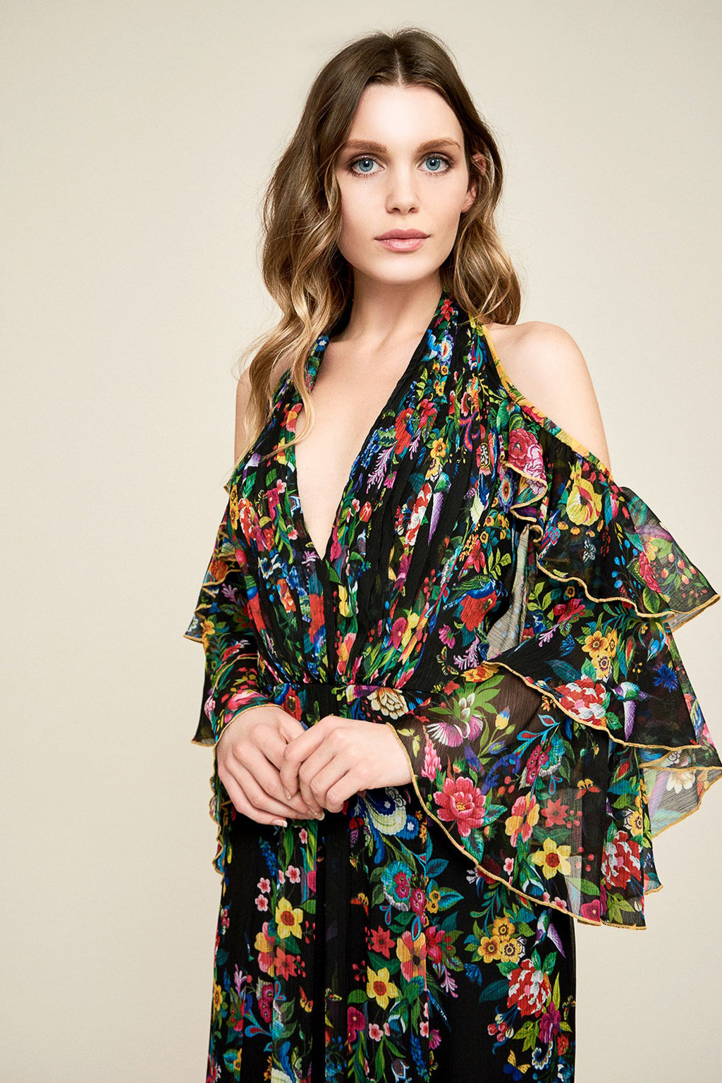 Tadashi Shoji - Sunniva Crinkle Chiffon Gown