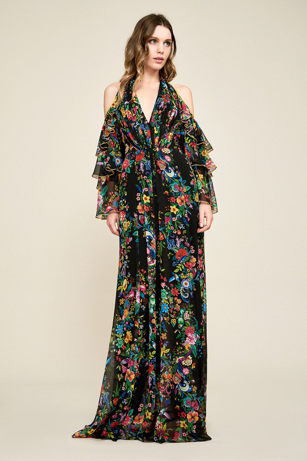 Tadashi Shoji - Sunniva Crinkle Chiffon Gown