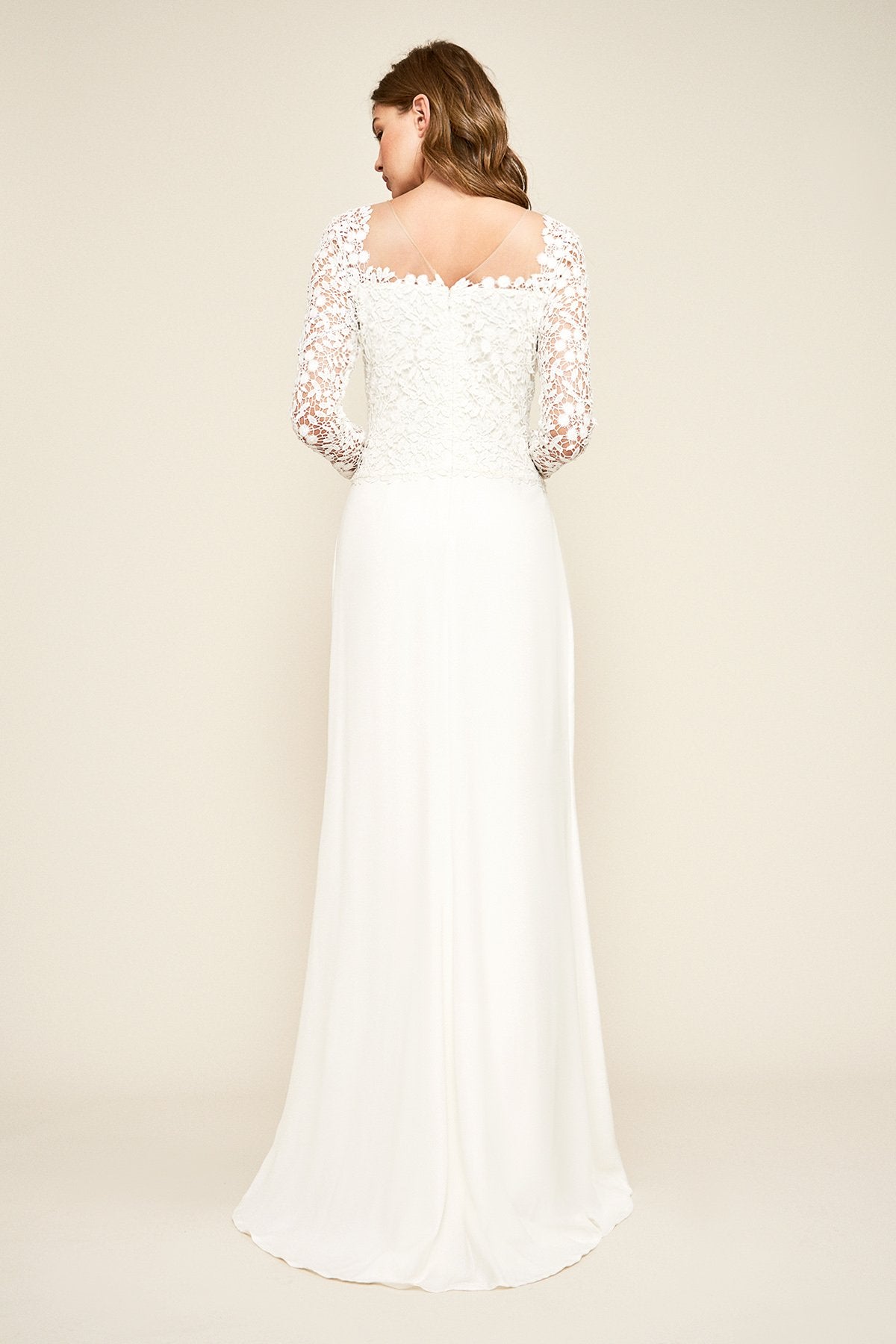 Tadashi Shoji - Hunter Embroidered Long-Sleeve Gown