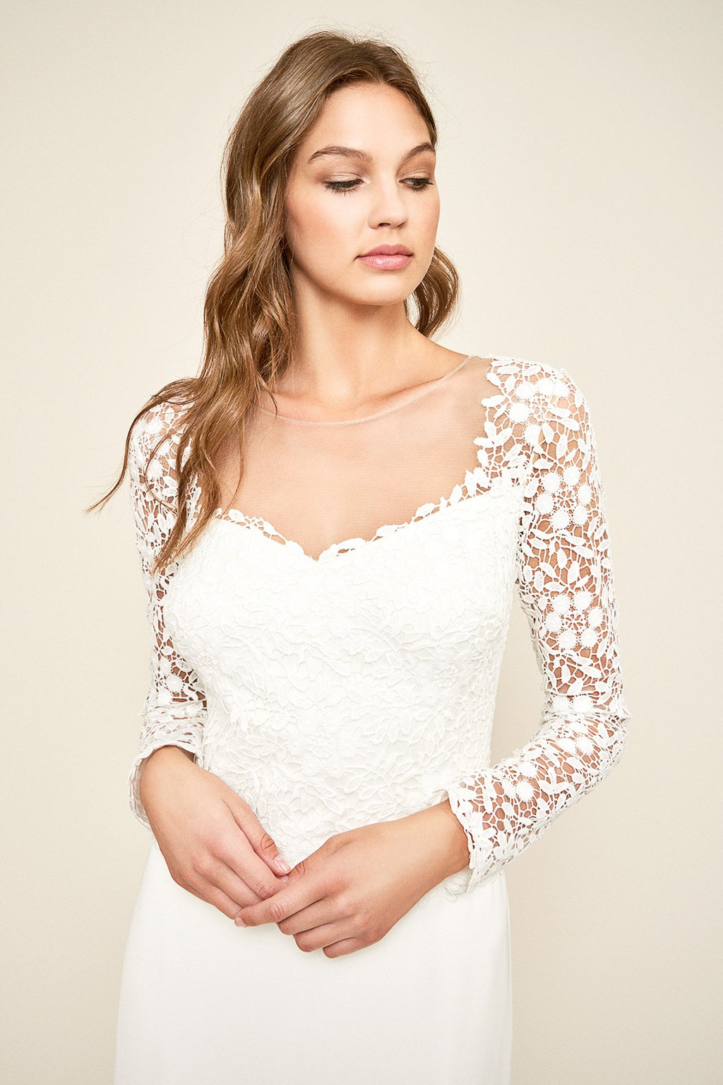 Tadashi Shoji - Hunter Embroidered Long-Sleeve Gown
