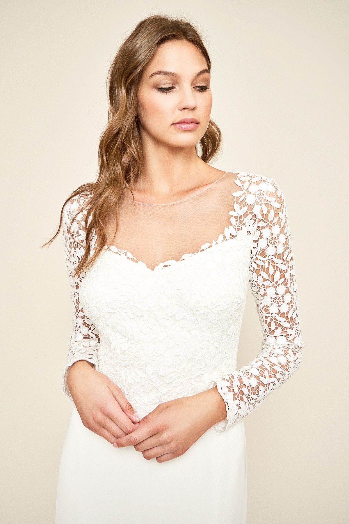 Tadashi Shoji - Hunter Embroidered Long-Sleeve Gown