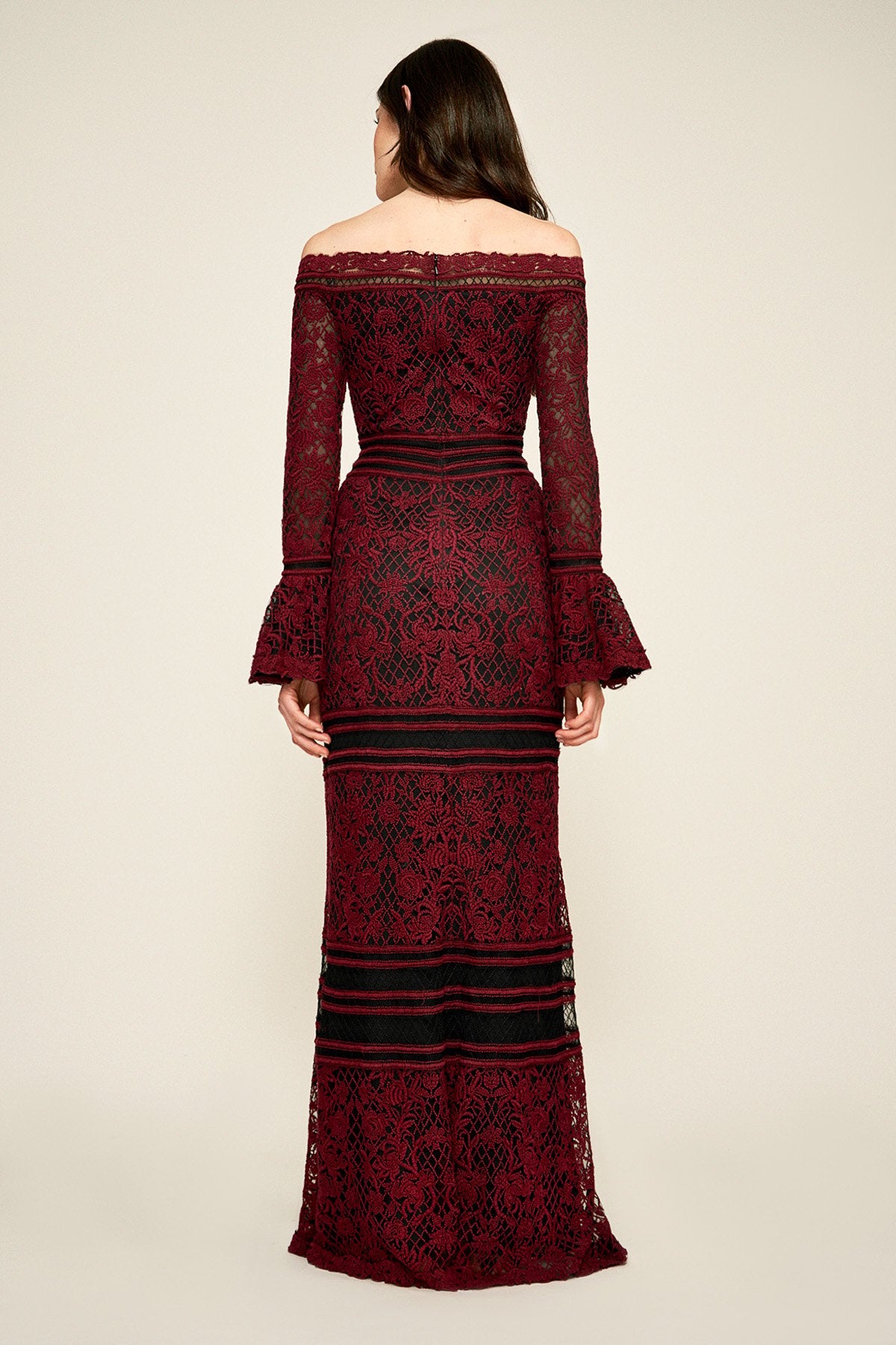 Tadashi Shoji - Armon Bell Sleeve Embroidered Gown