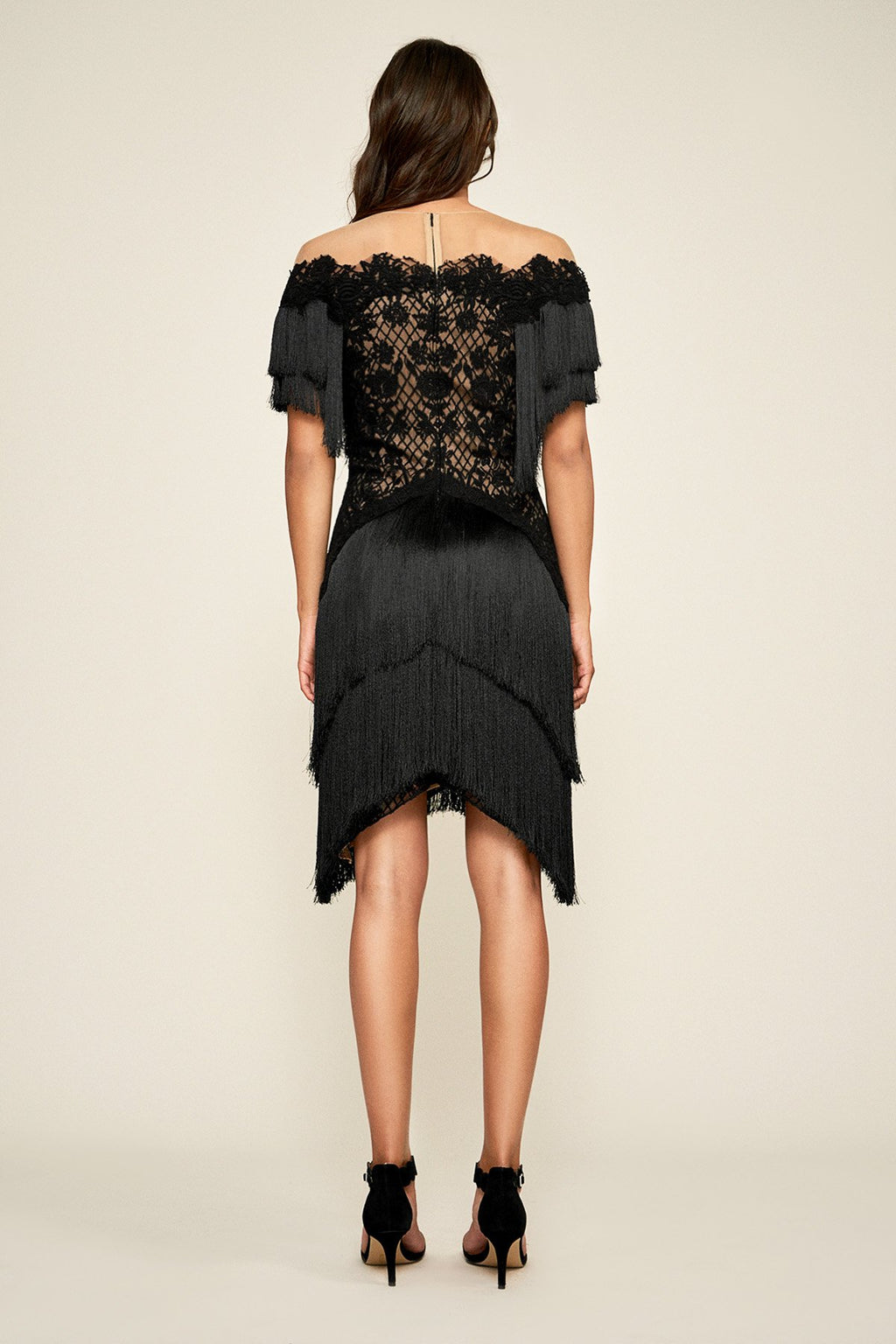 Tadashi Shoji - Alder Fringe Mid-Dress