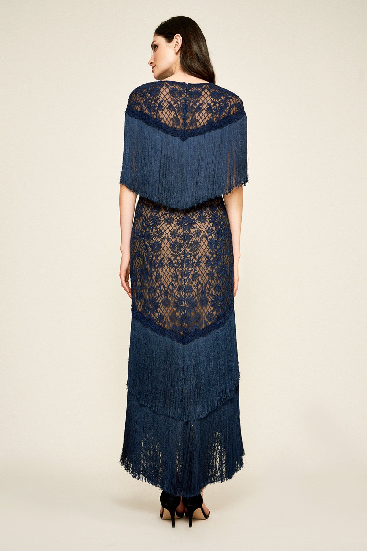 Tadashi Shoji - Twila Fringe Mid-Dress